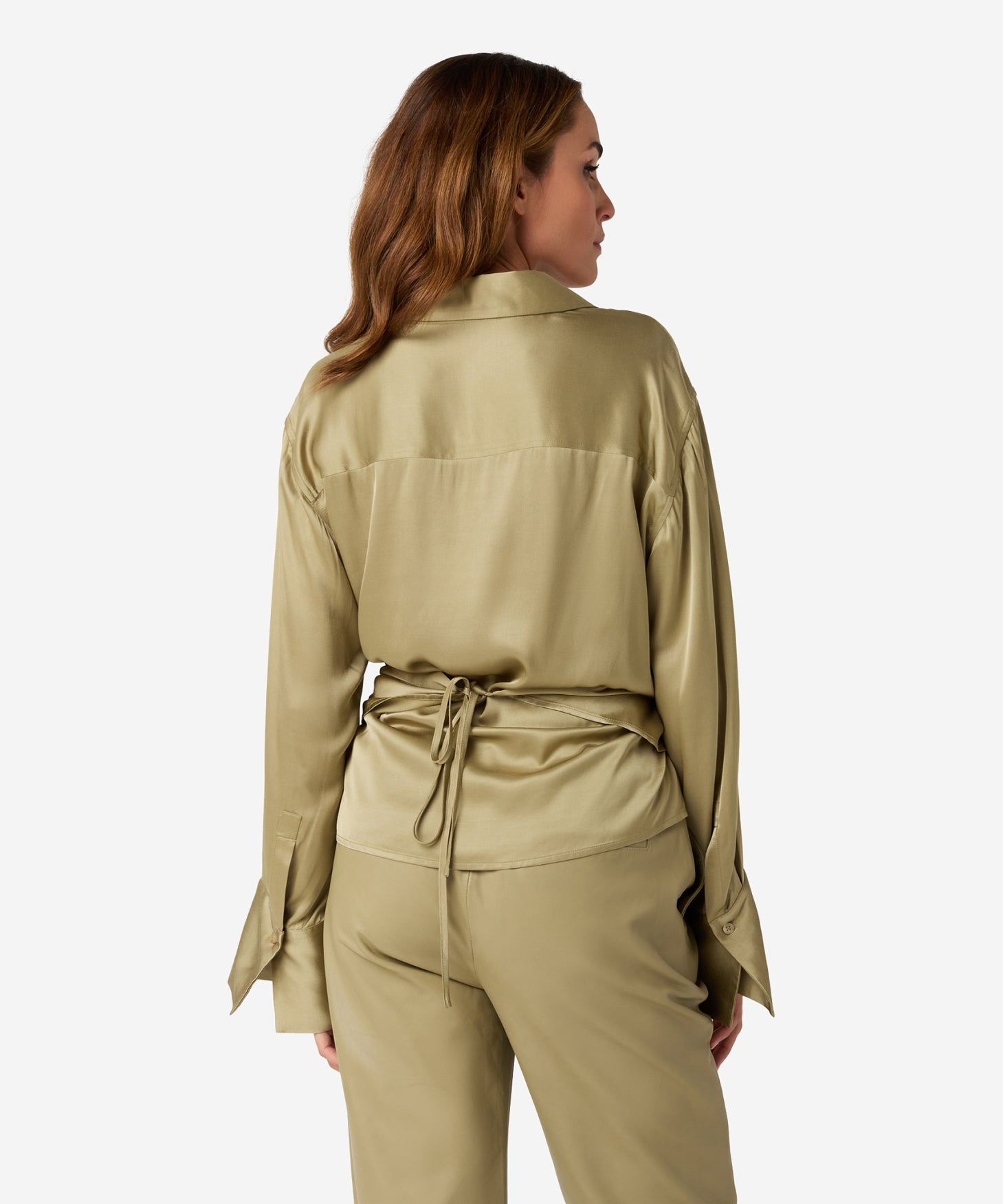 Tatum Satin - Elm Green