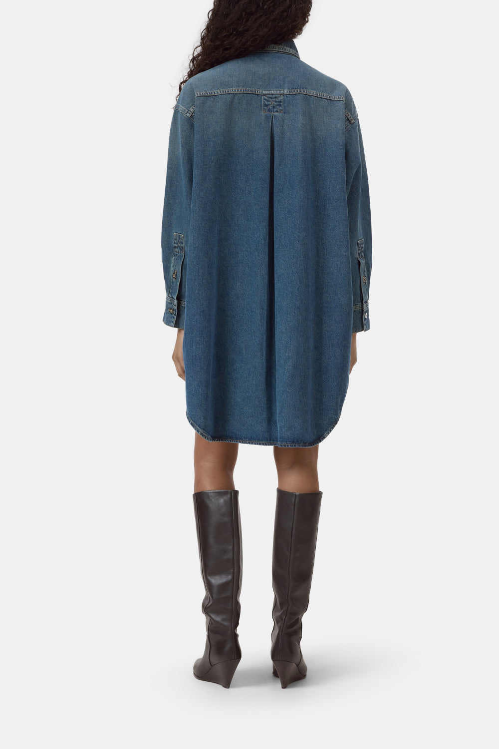 Oversized Shirt Dress - Dark Blue