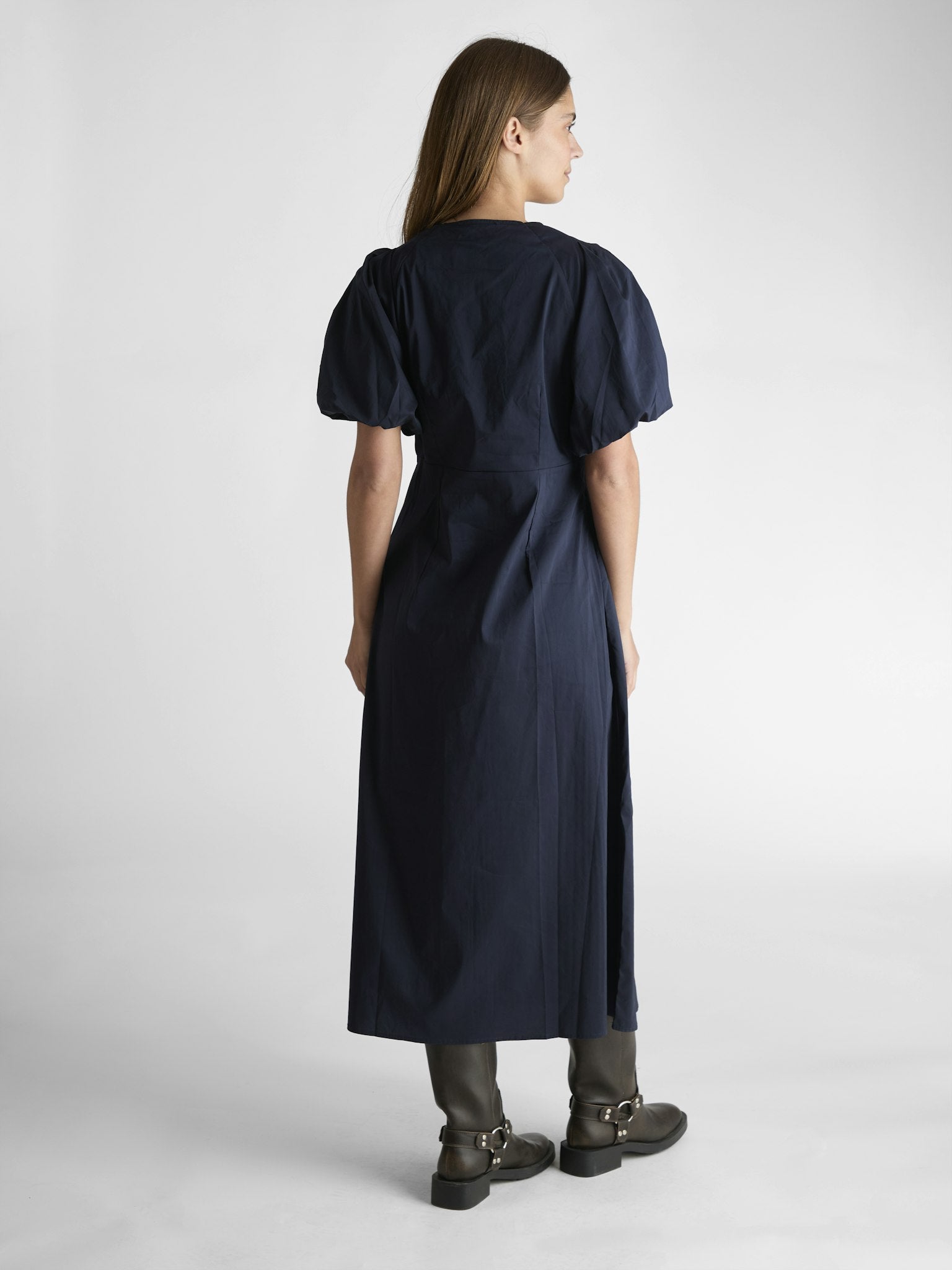 Illana Poplin Dress - Navy