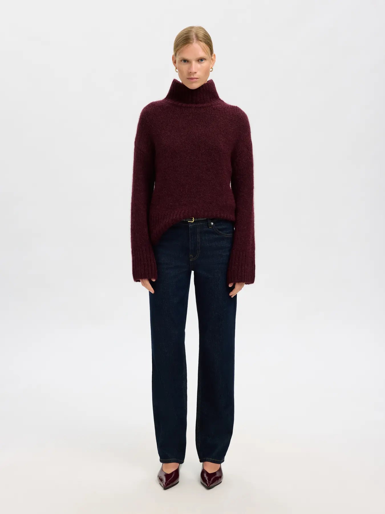 SLFgabriella LS Knit High Neck - Fig