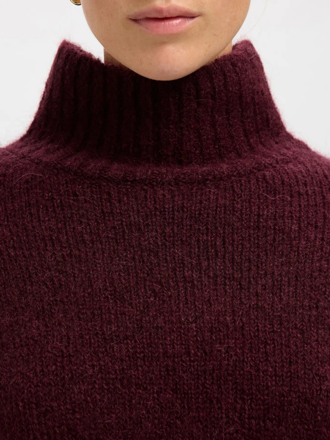 SLFgabriella LS Knit High Neck - Fig