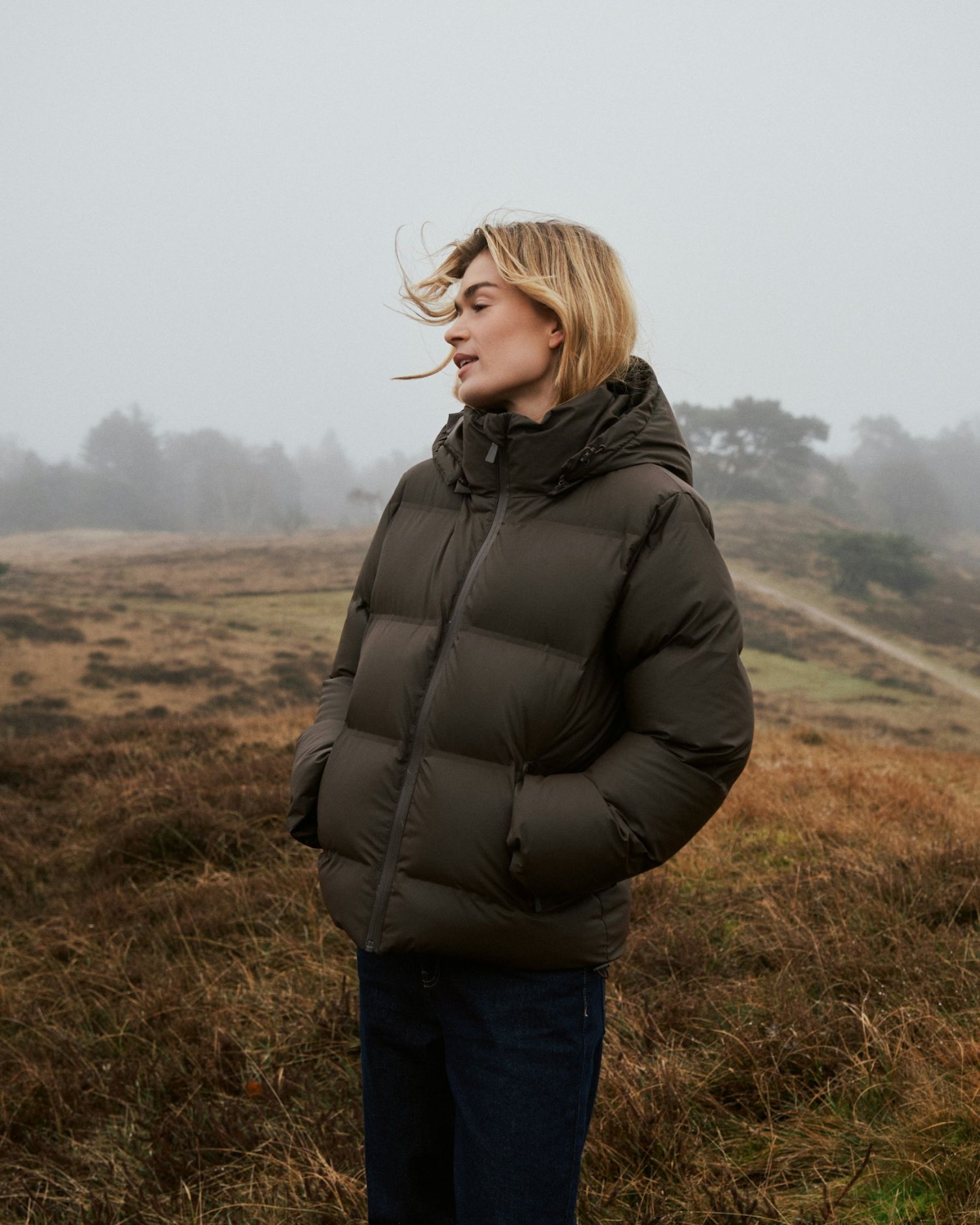 Fox C Puffer Jacket - Dark Brown