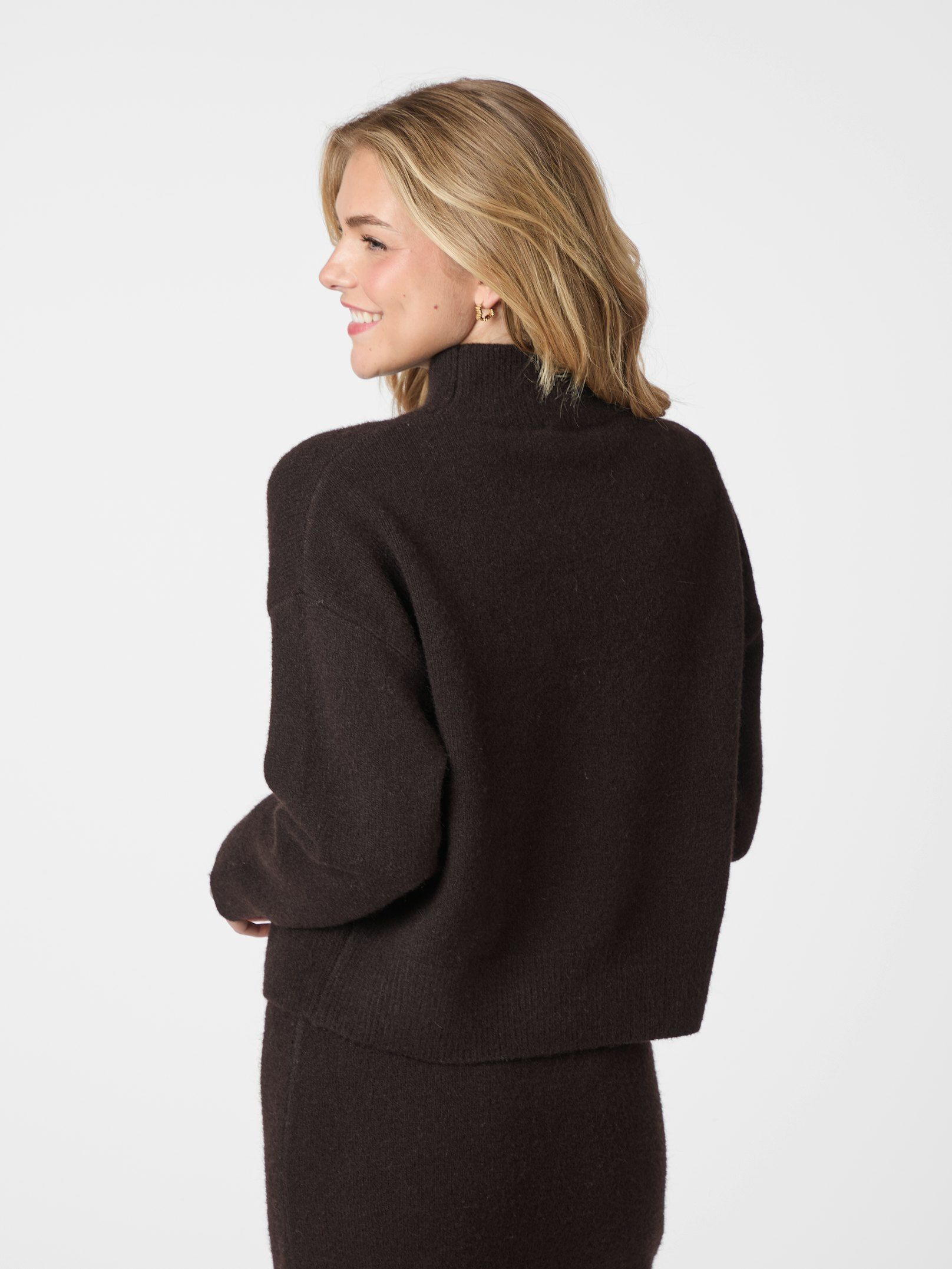 Paulina Knit Blouse - Dark Brown