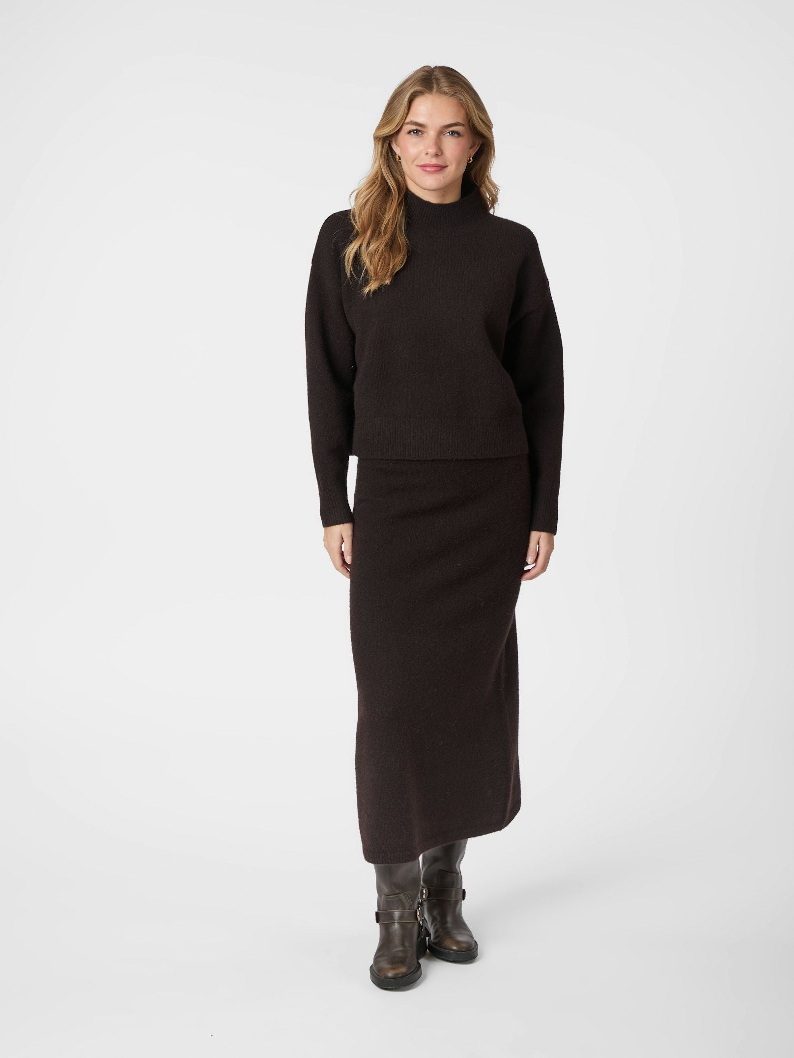 Paulina Knit Blouse - Dark Brown