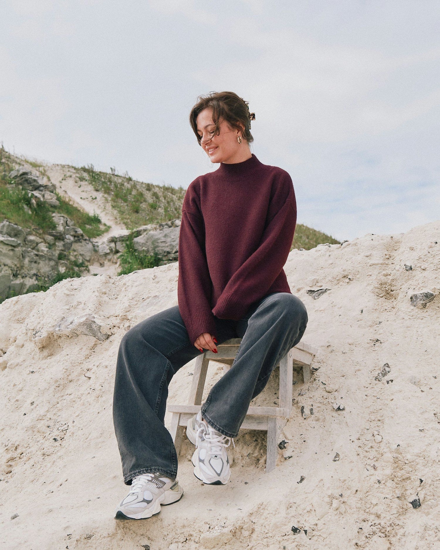 Paulina Knit Blouse - Wine