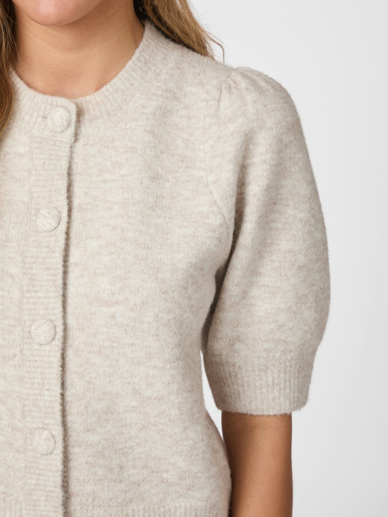 Trudy Knit Cardigan - Beige Melange