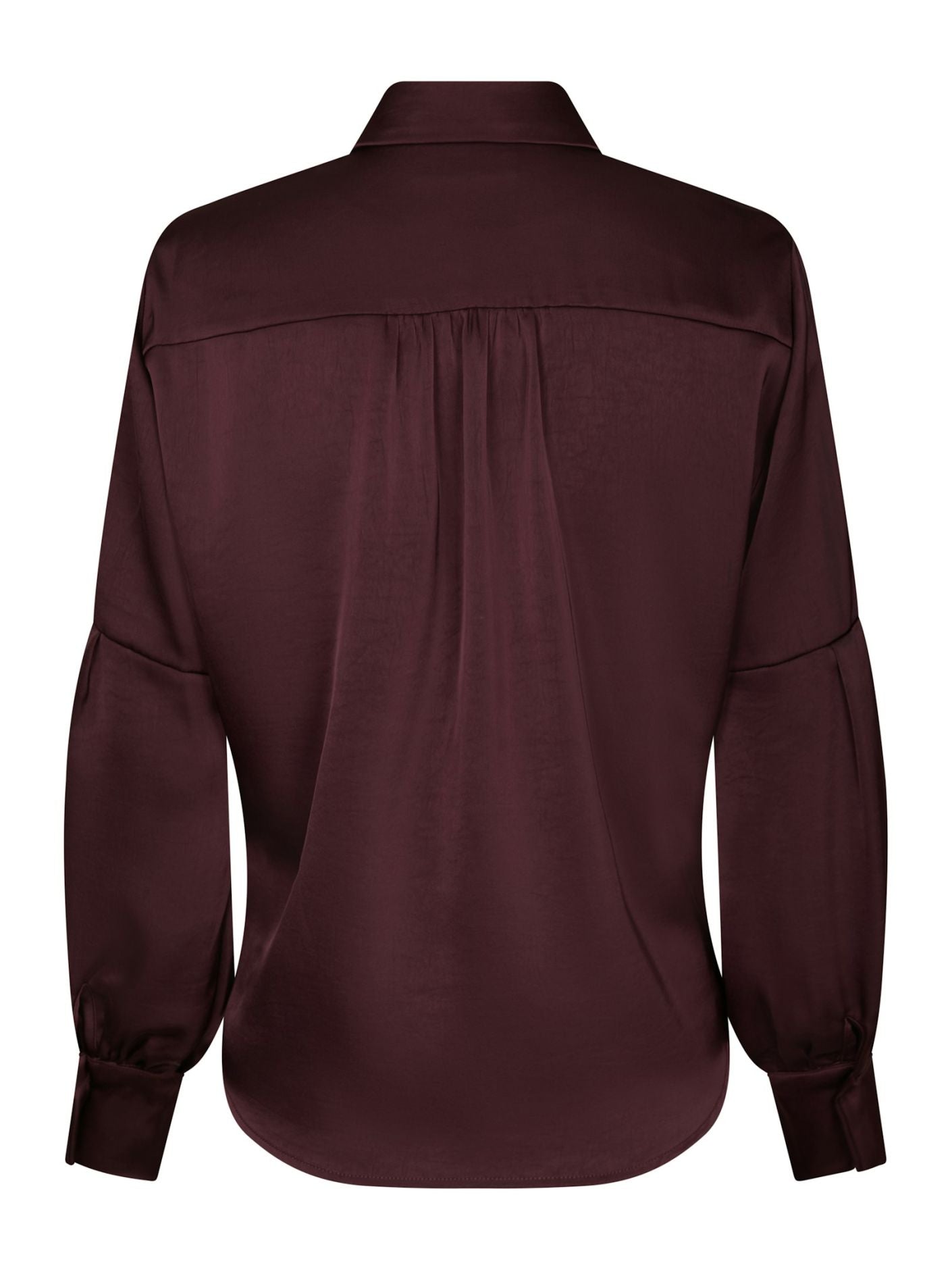Naja Satin Shirt - Burgundy