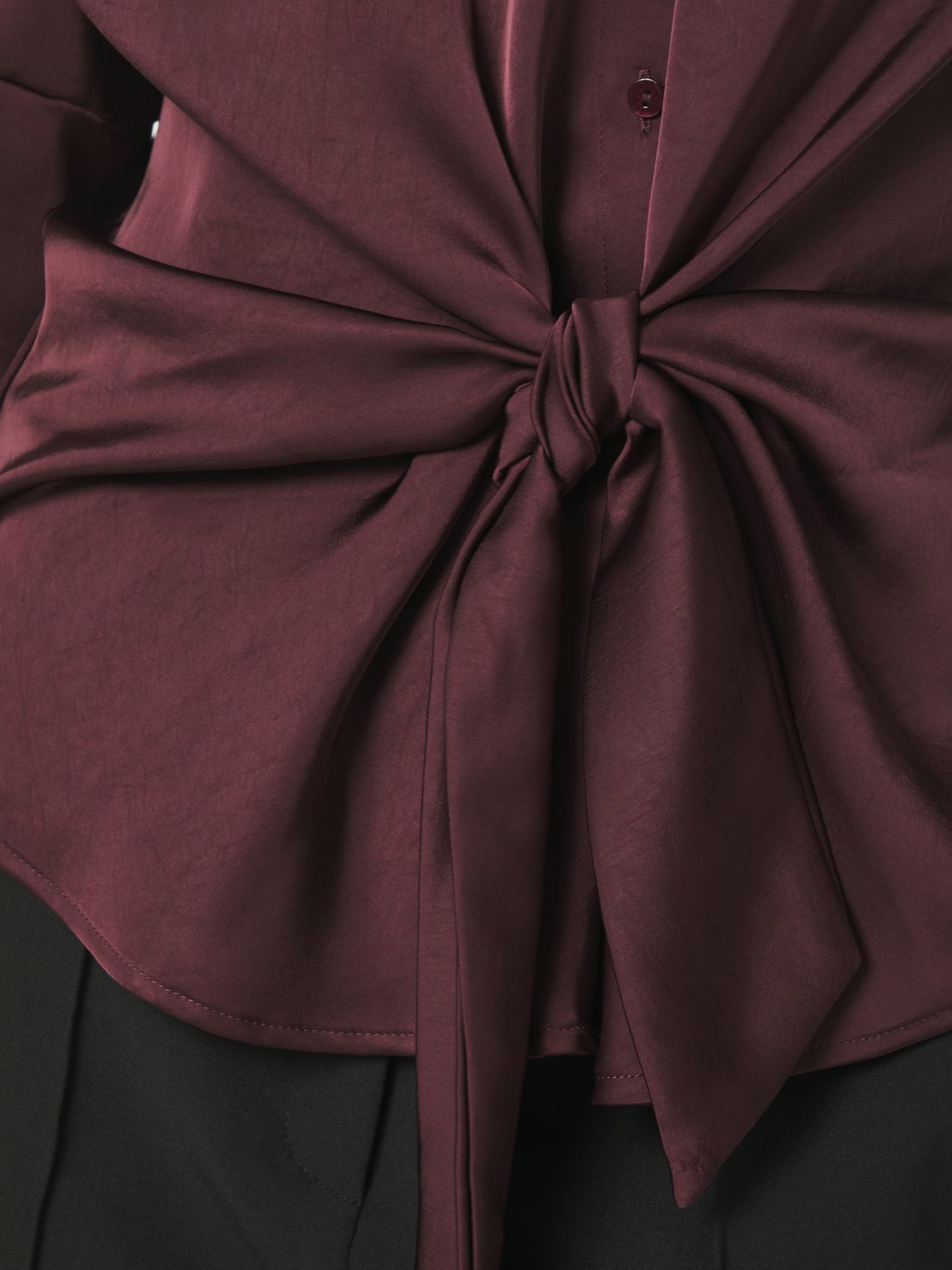 Naja Satin Shirt - Burgundy