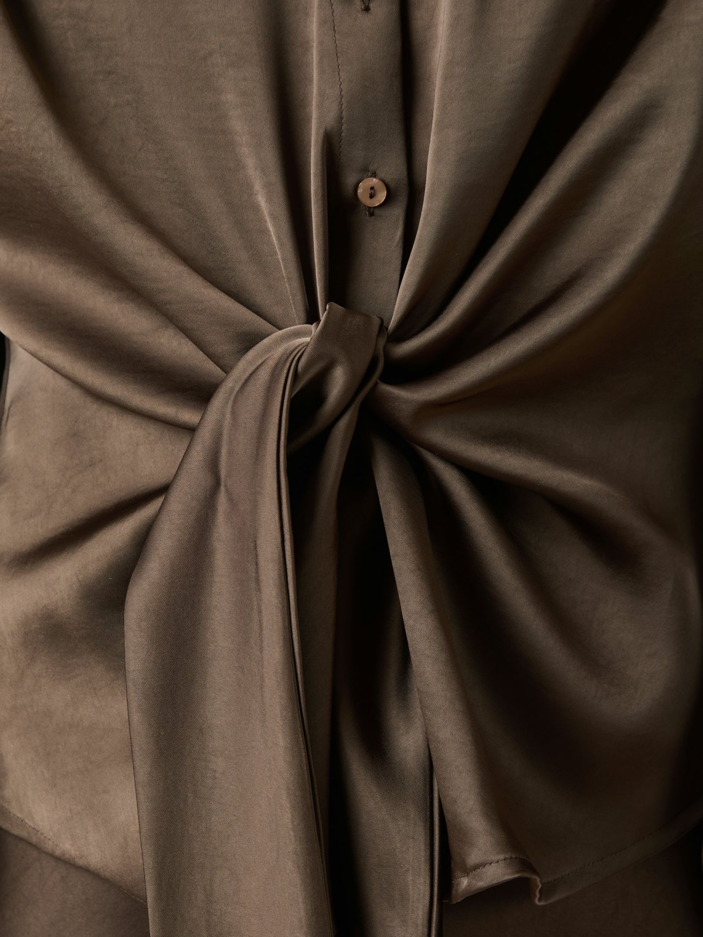 Naja Satin Shirt - Dark Brown