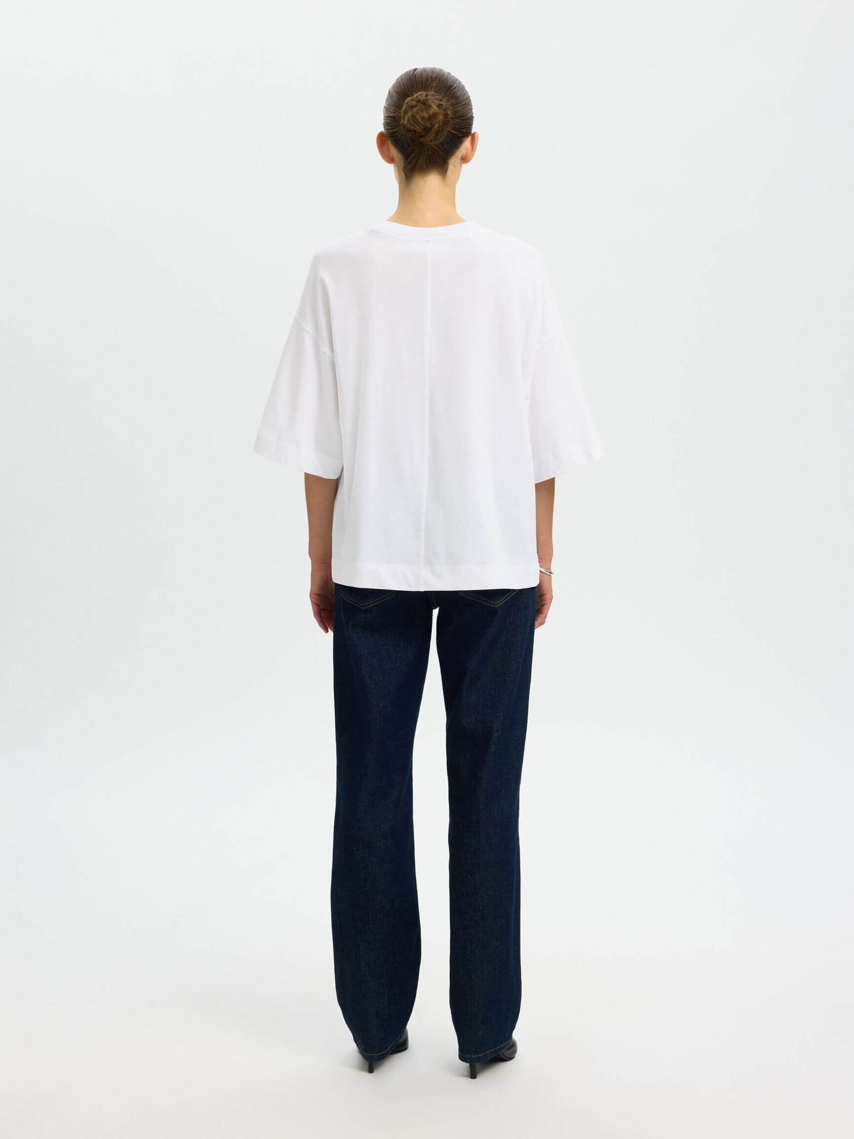 SLWcolwoman 2/4 Oversized Tee - Bright White
