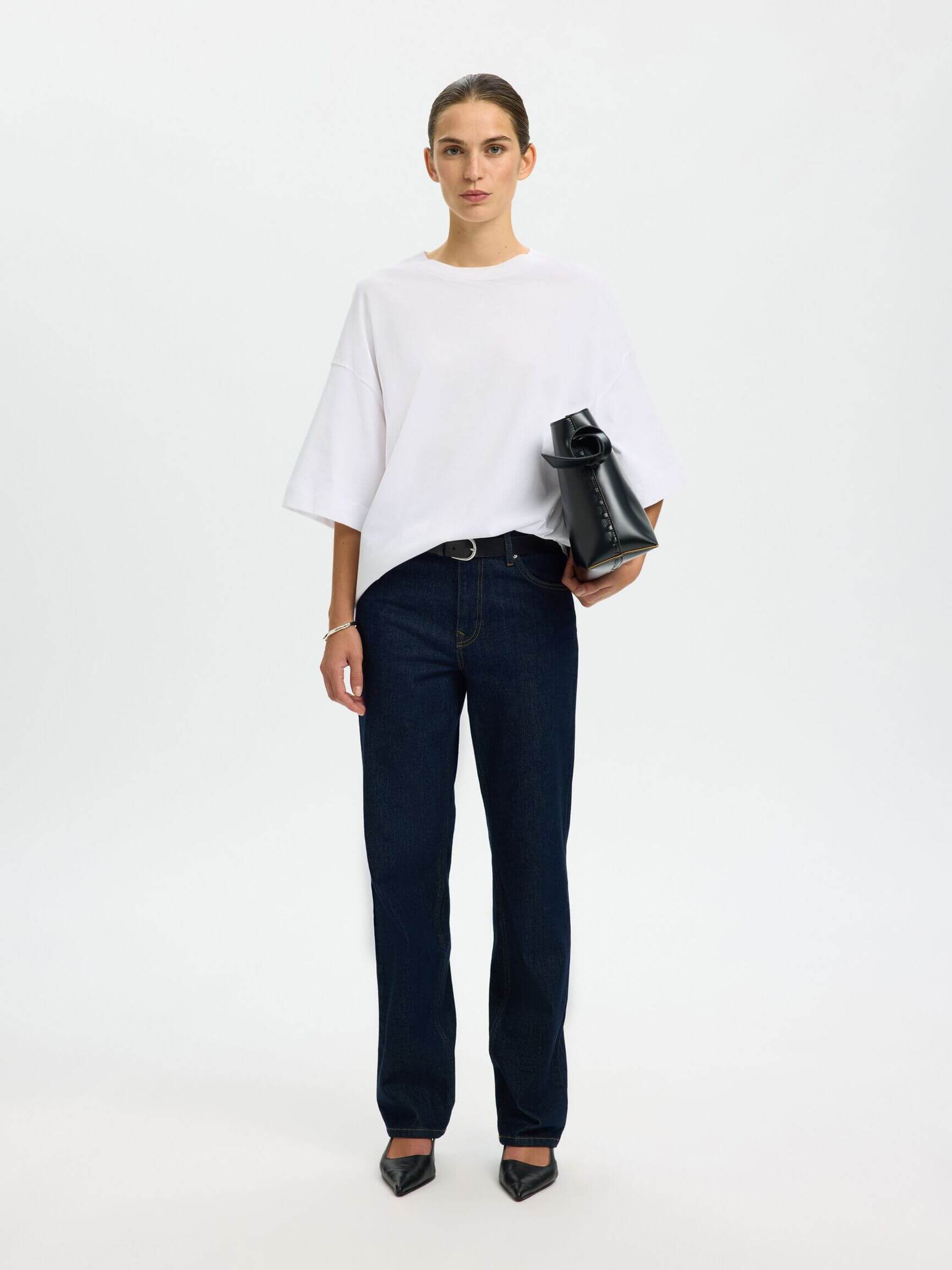 SLWcolwoman 2/4 Oversized Tee - Bright White