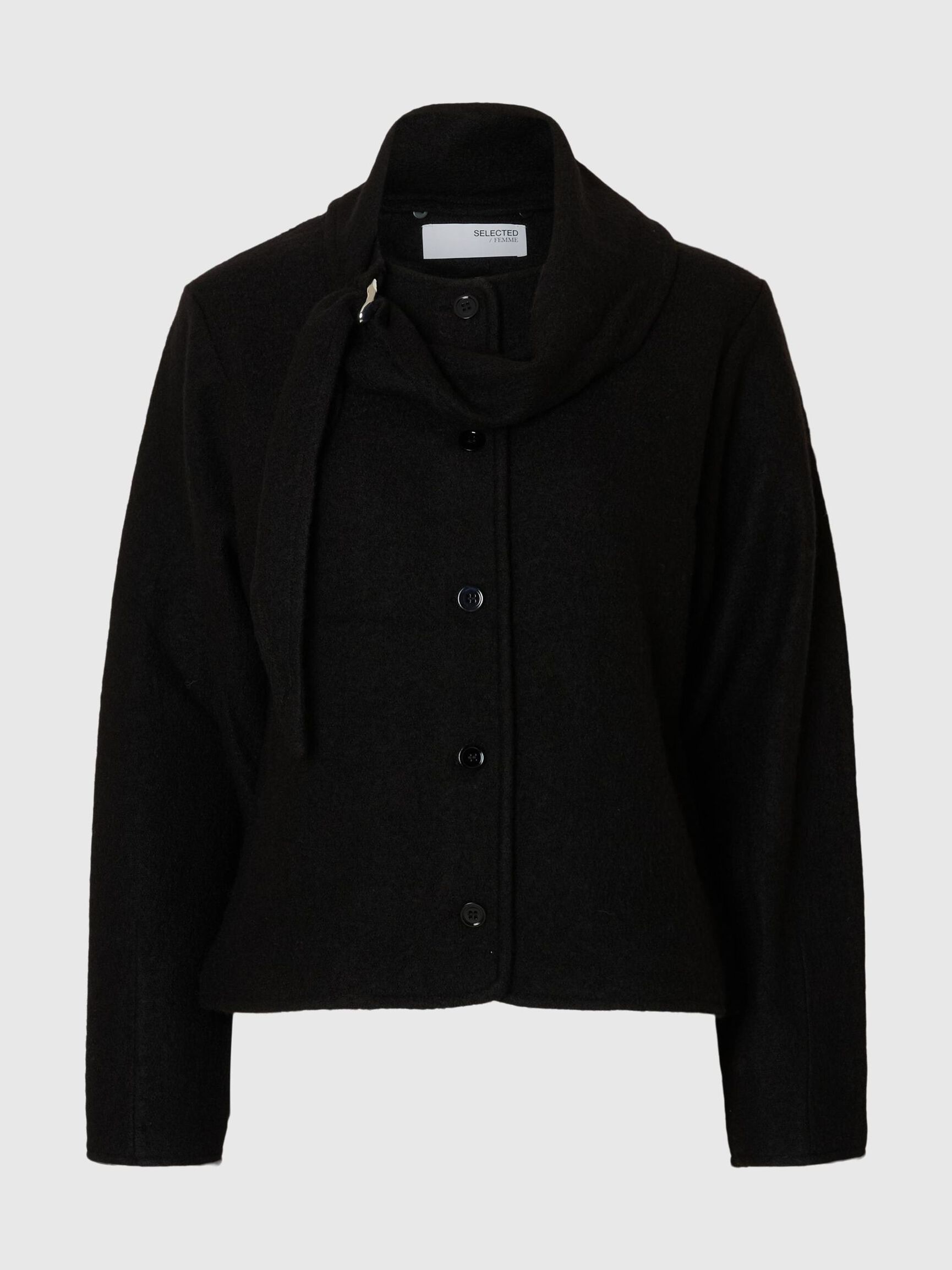 SlfDarla LS knit jacket - Black