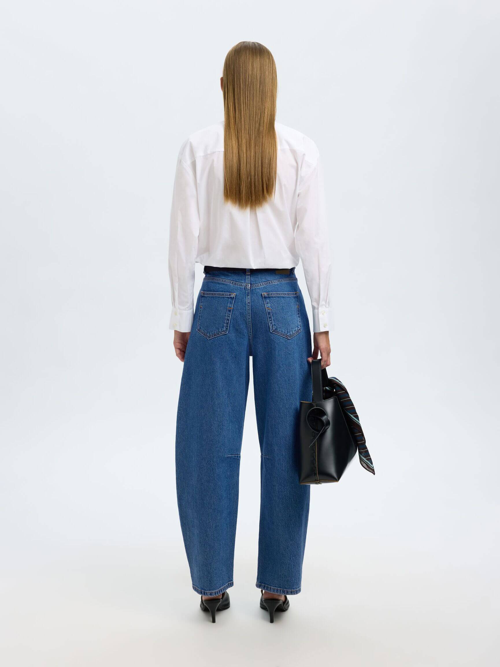 SLFloose Barrel Ane-Kori MW Jeans - Medium Blue Denim