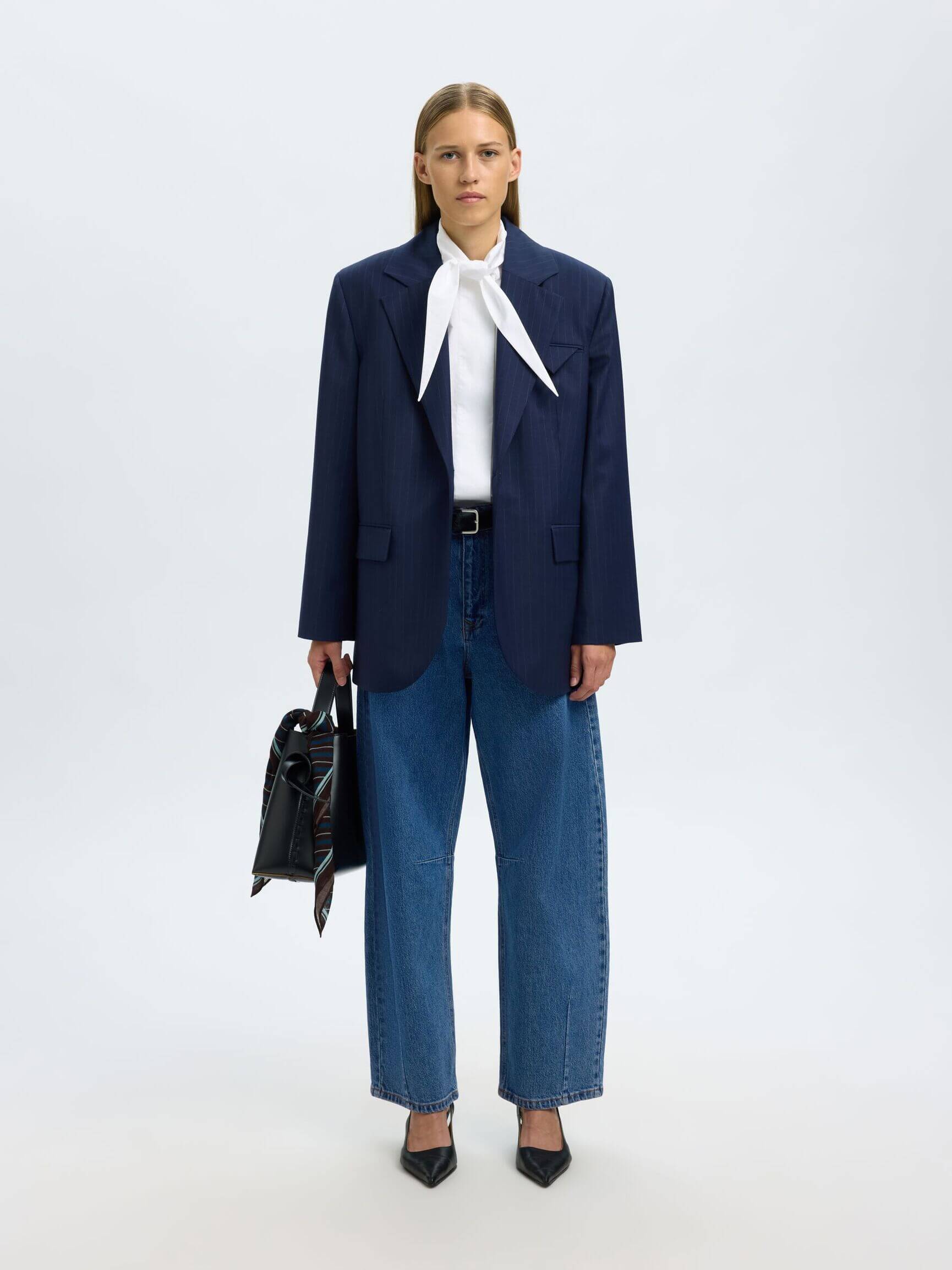 SLFloose Barrel Ane-Kori MW Jeans - Medium Blue Denim