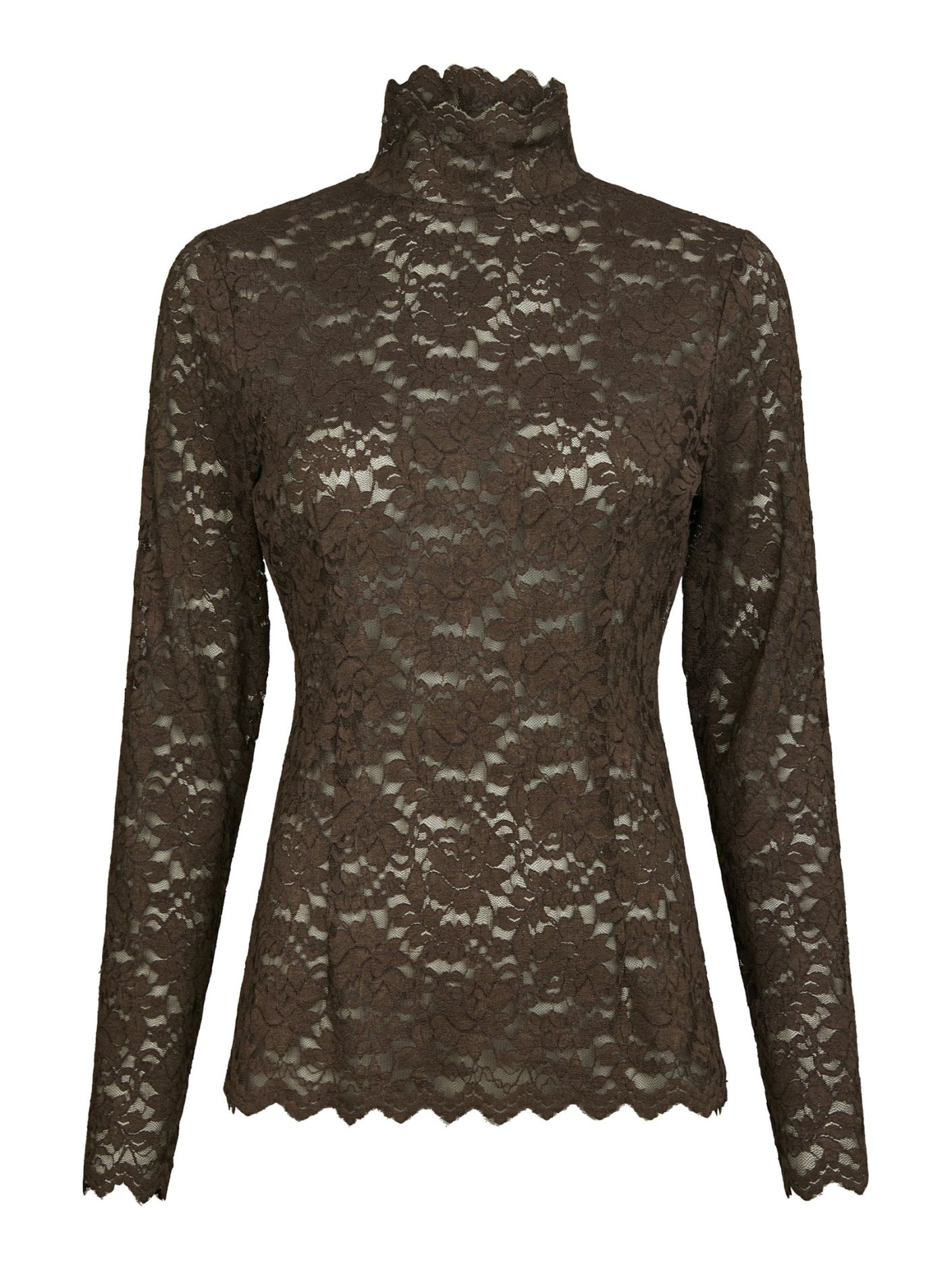 Liza Laceflower Blouse - Chocolate Brown