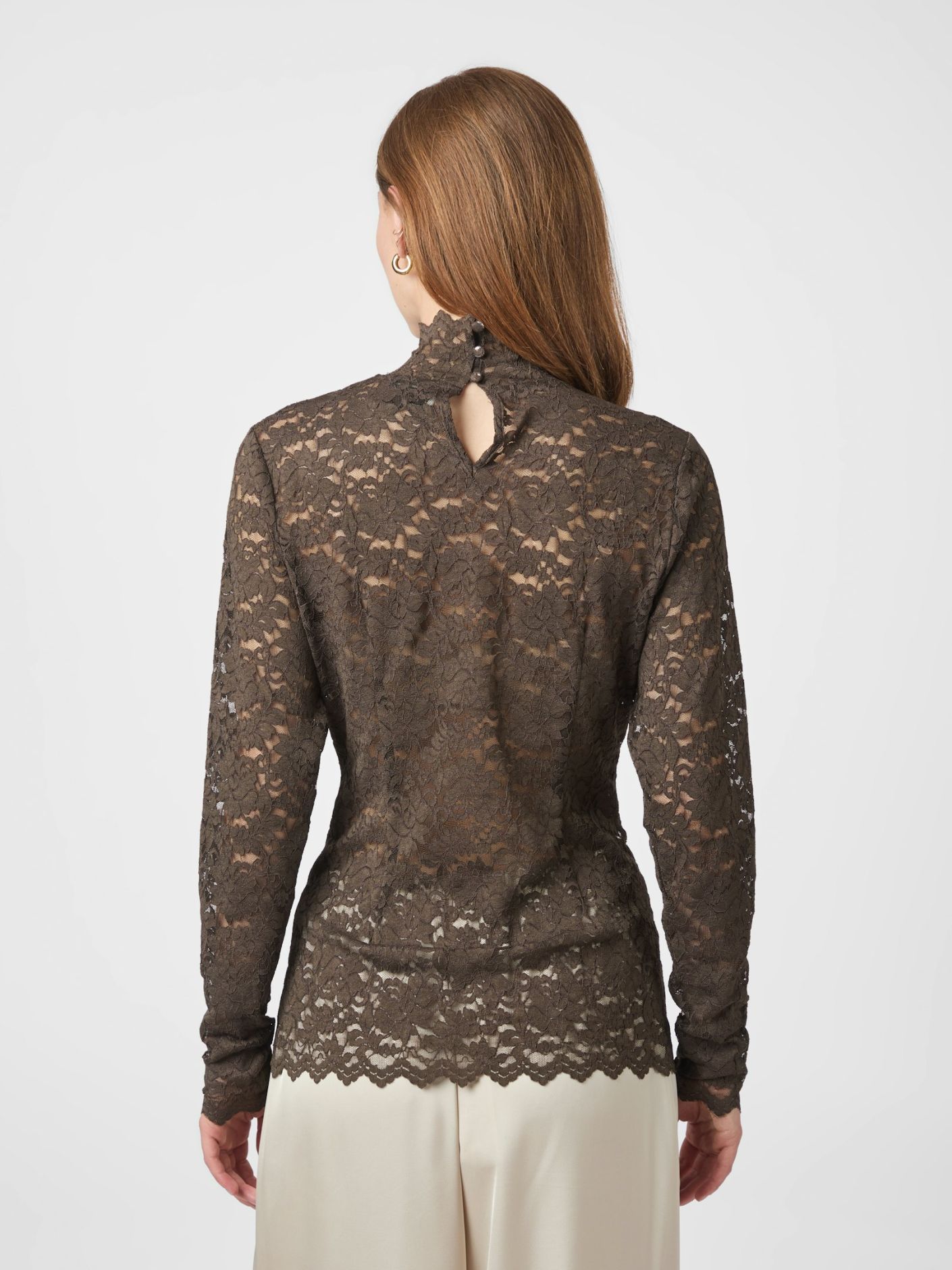 Liza Laceflower Blouse - Chocolate Brown