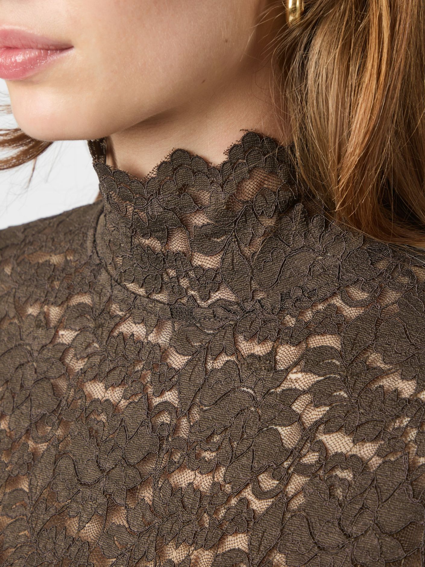 Liza Laceflower Blouse - Chocolate Brown
