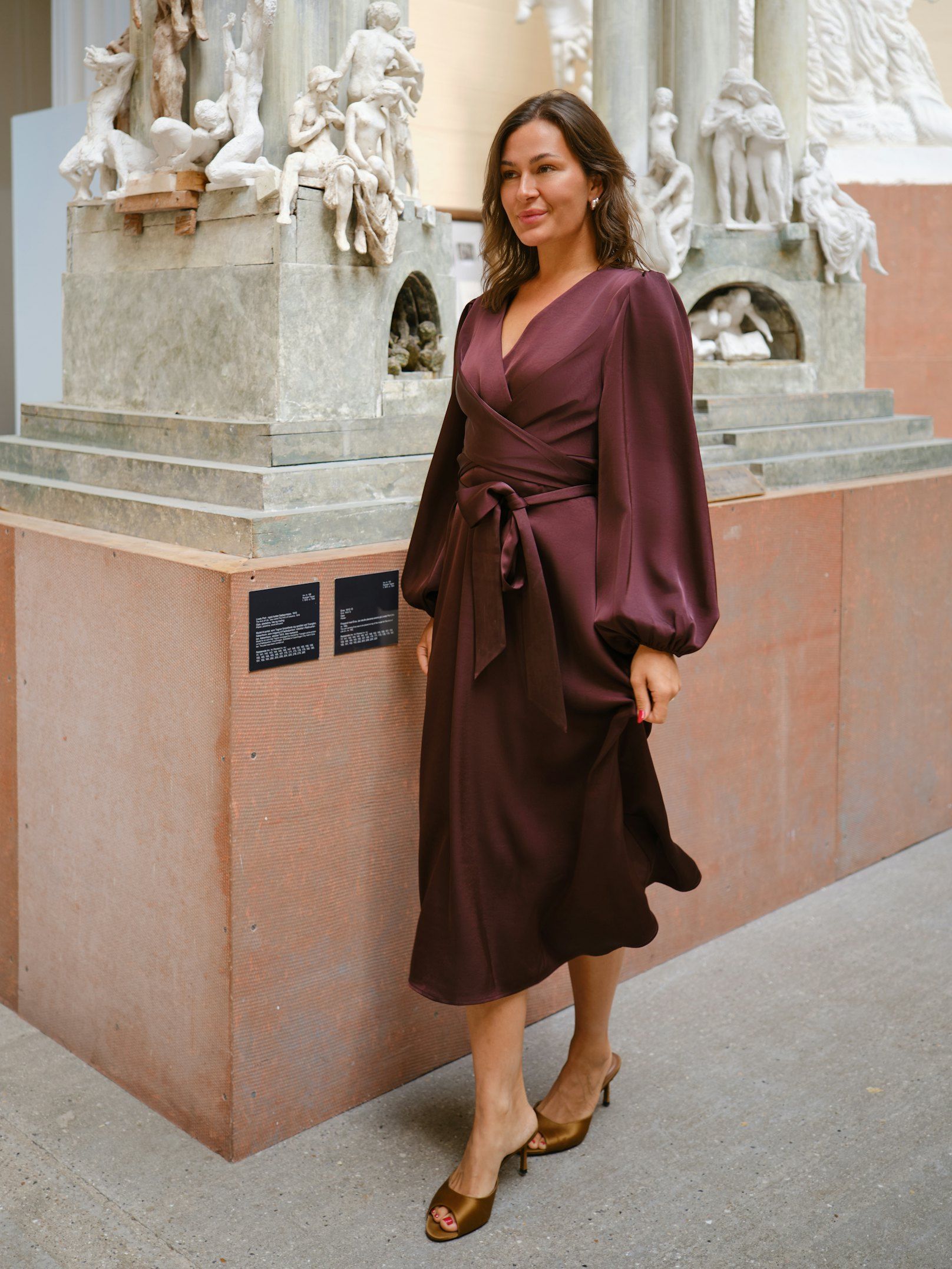 Rimini Heavy Sateen Dress - Burgundy