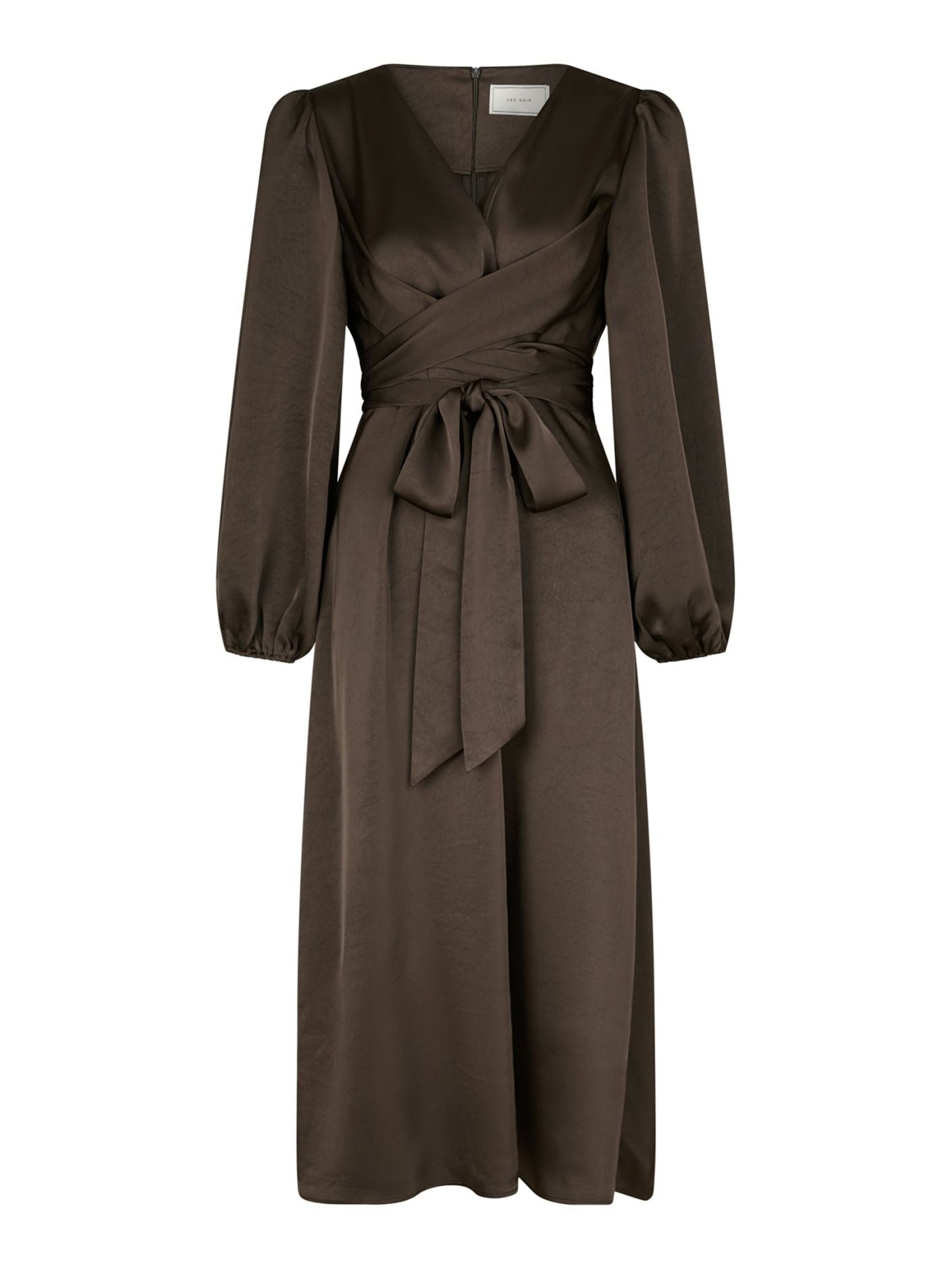 Rimini Heavy Sateen Dress - Dark Brown