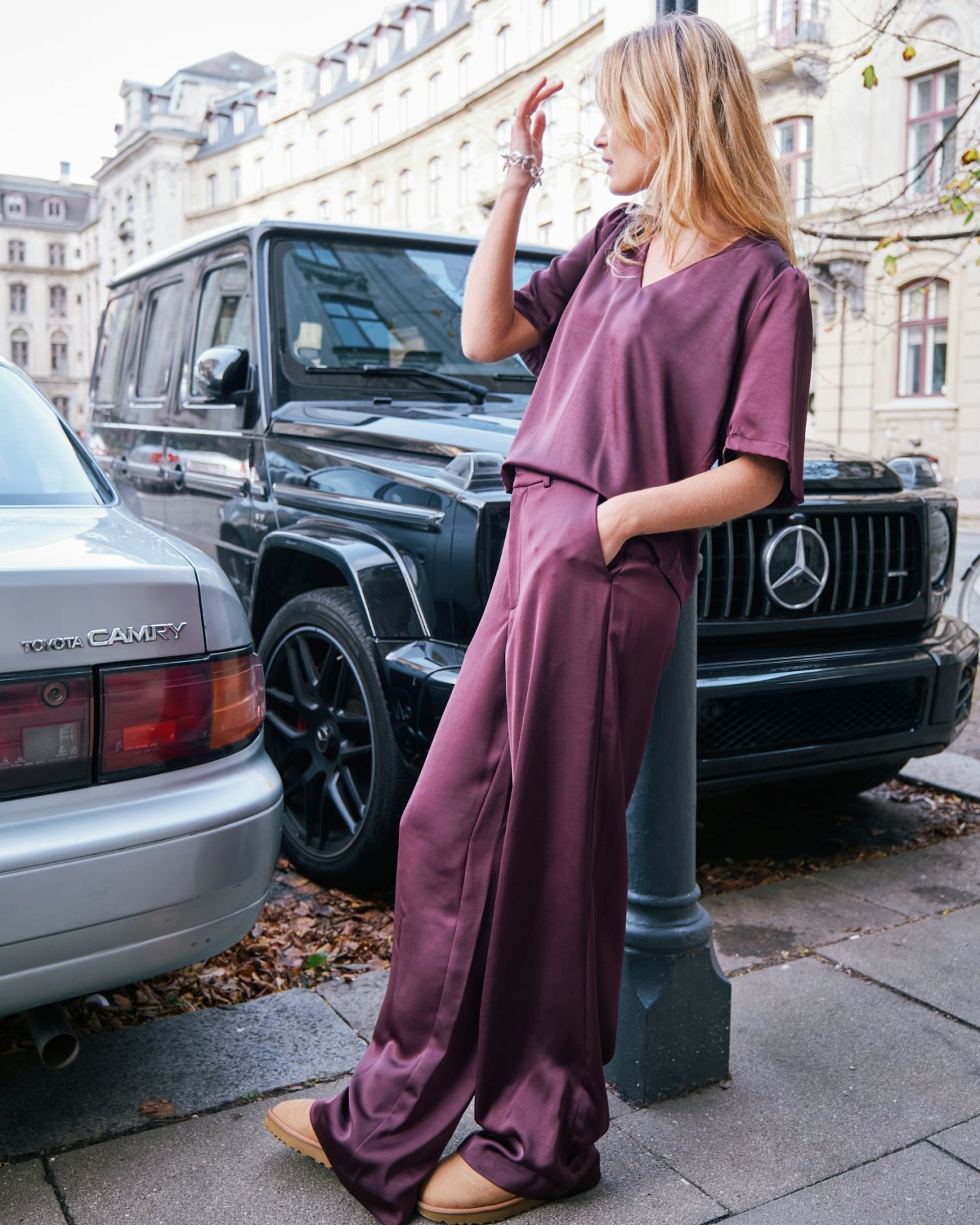 Emmet Heavy Sateen Pants - Burgundy