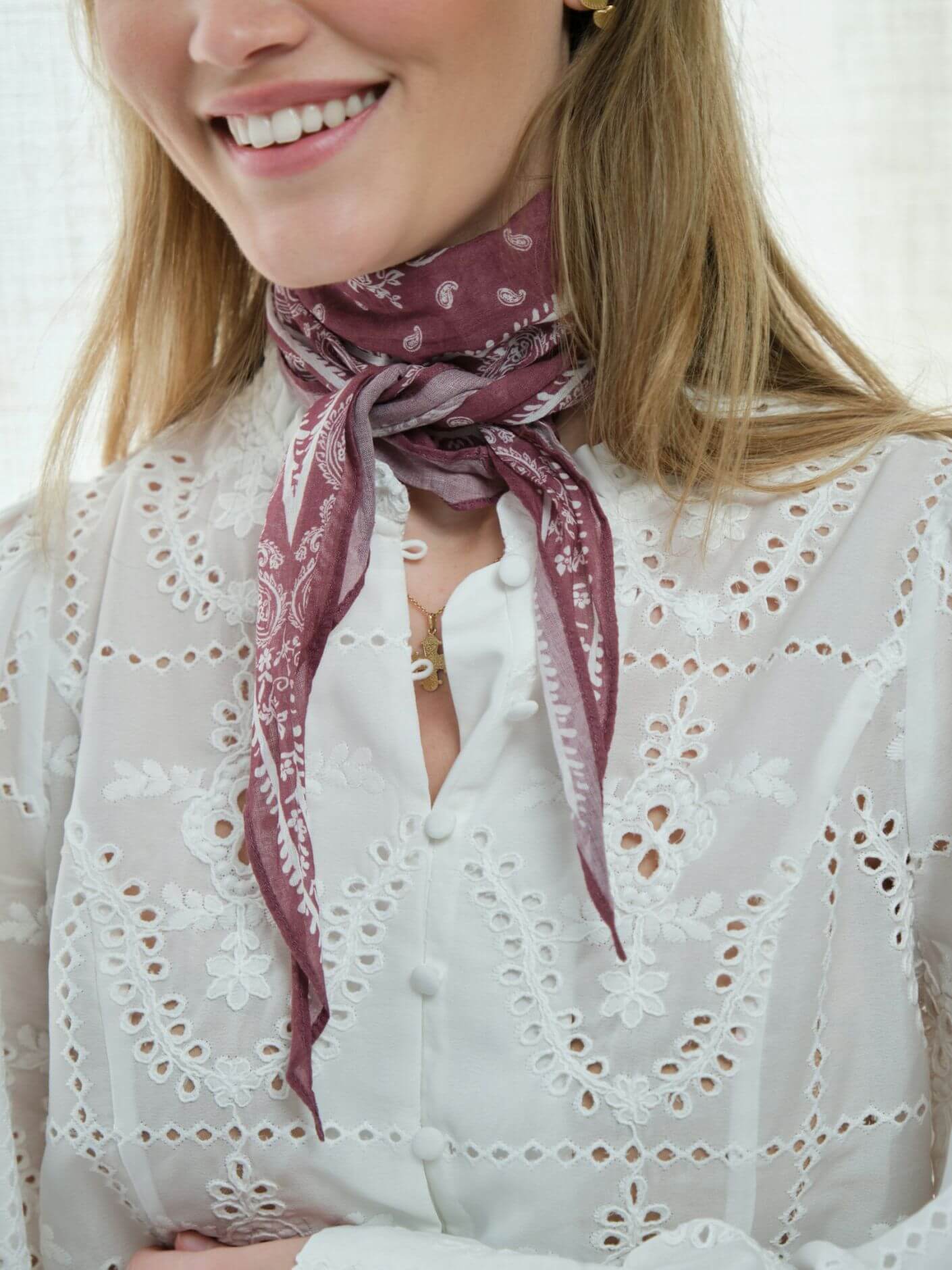 Kinessa Paisley Scarf - Dark Rose