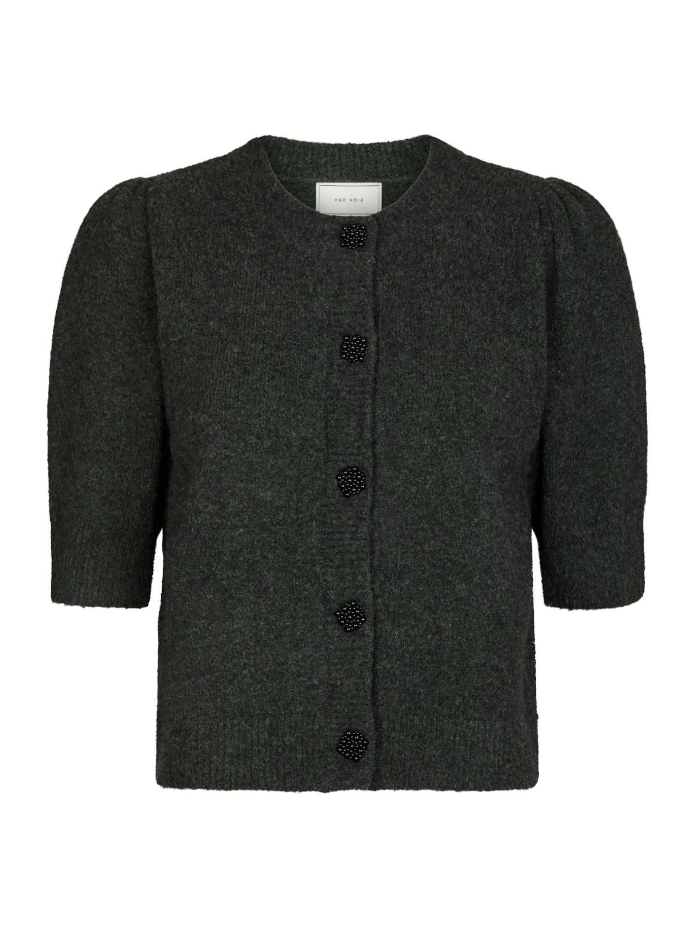 Trudy Deco Knit Cardigan - Antracit Melange