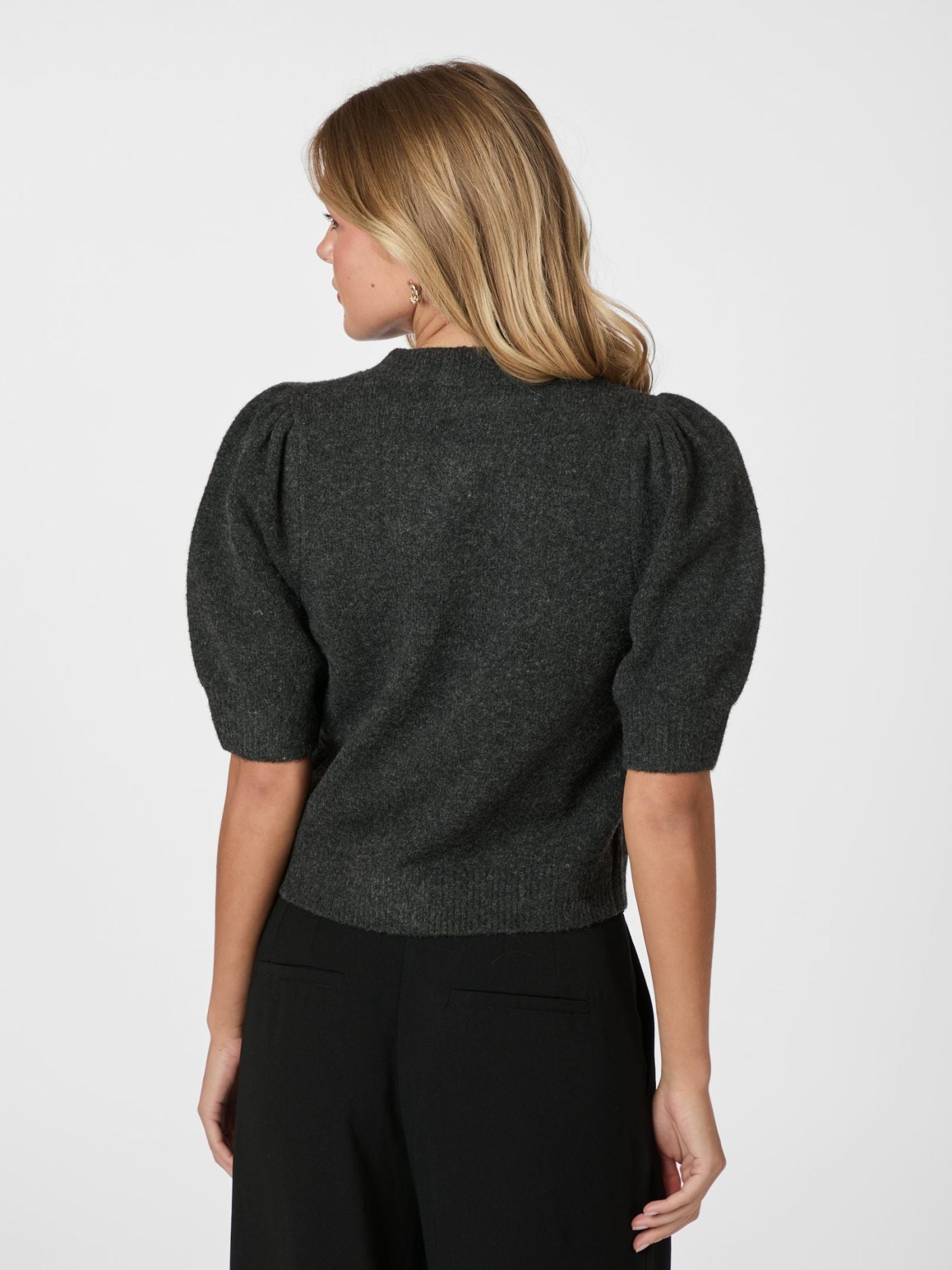 Trudy Deco Knit Cardigan - Antracit Melange