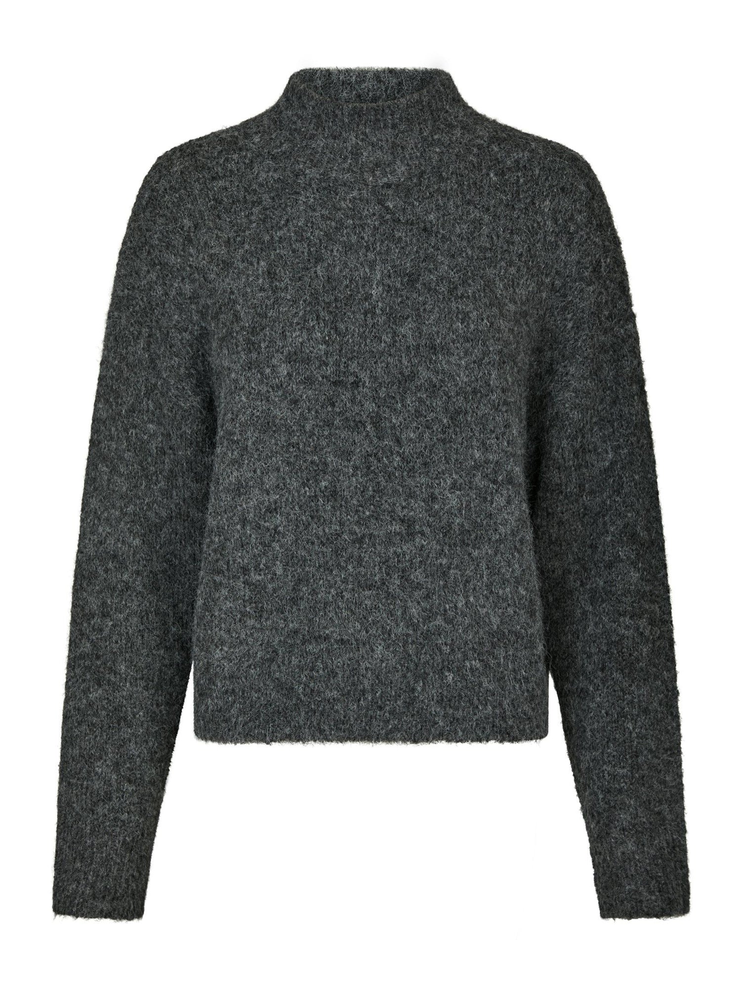 Paulina Fluffy Knit Blouse - Antracit