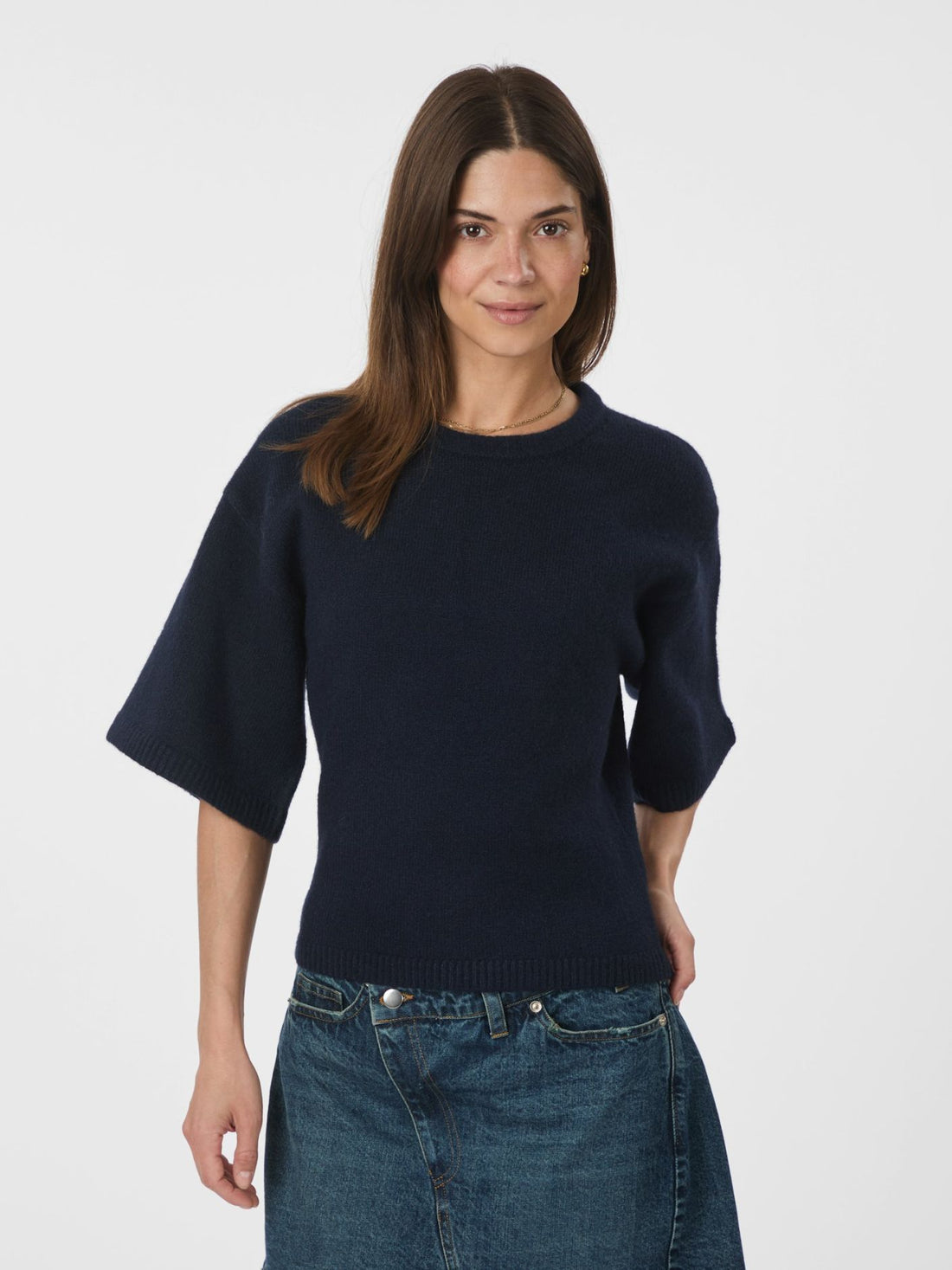 Asha Knit Tee - Navy