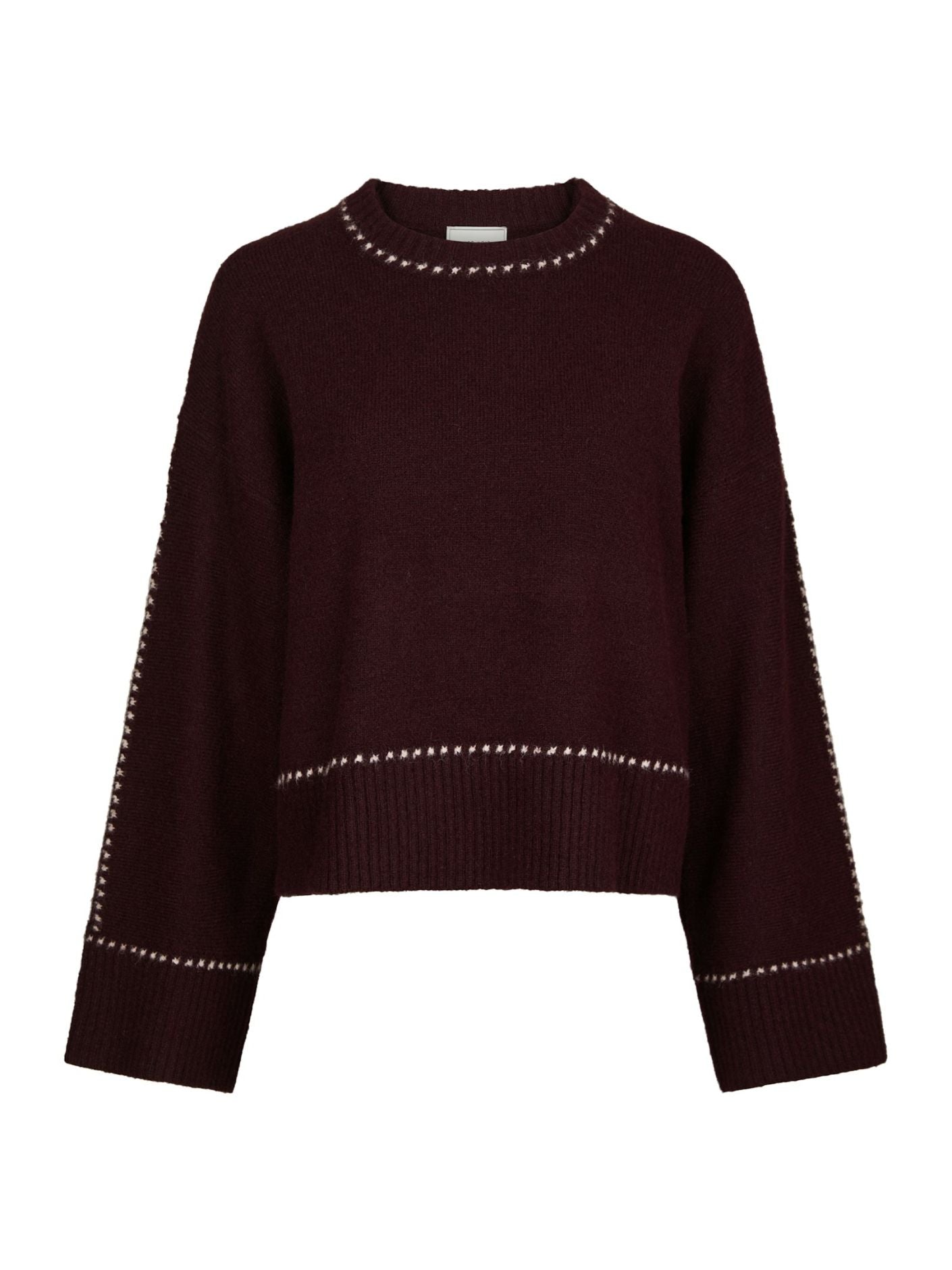 Roeme Knit Stitch Blouse - Wine