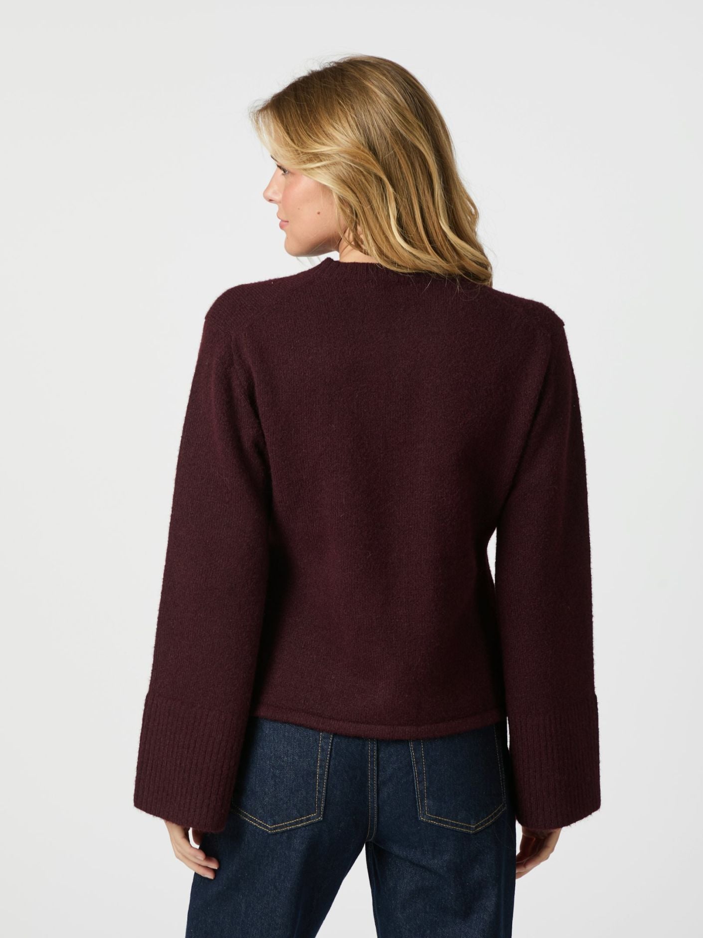 Mixie Knit Cardigan - Wine