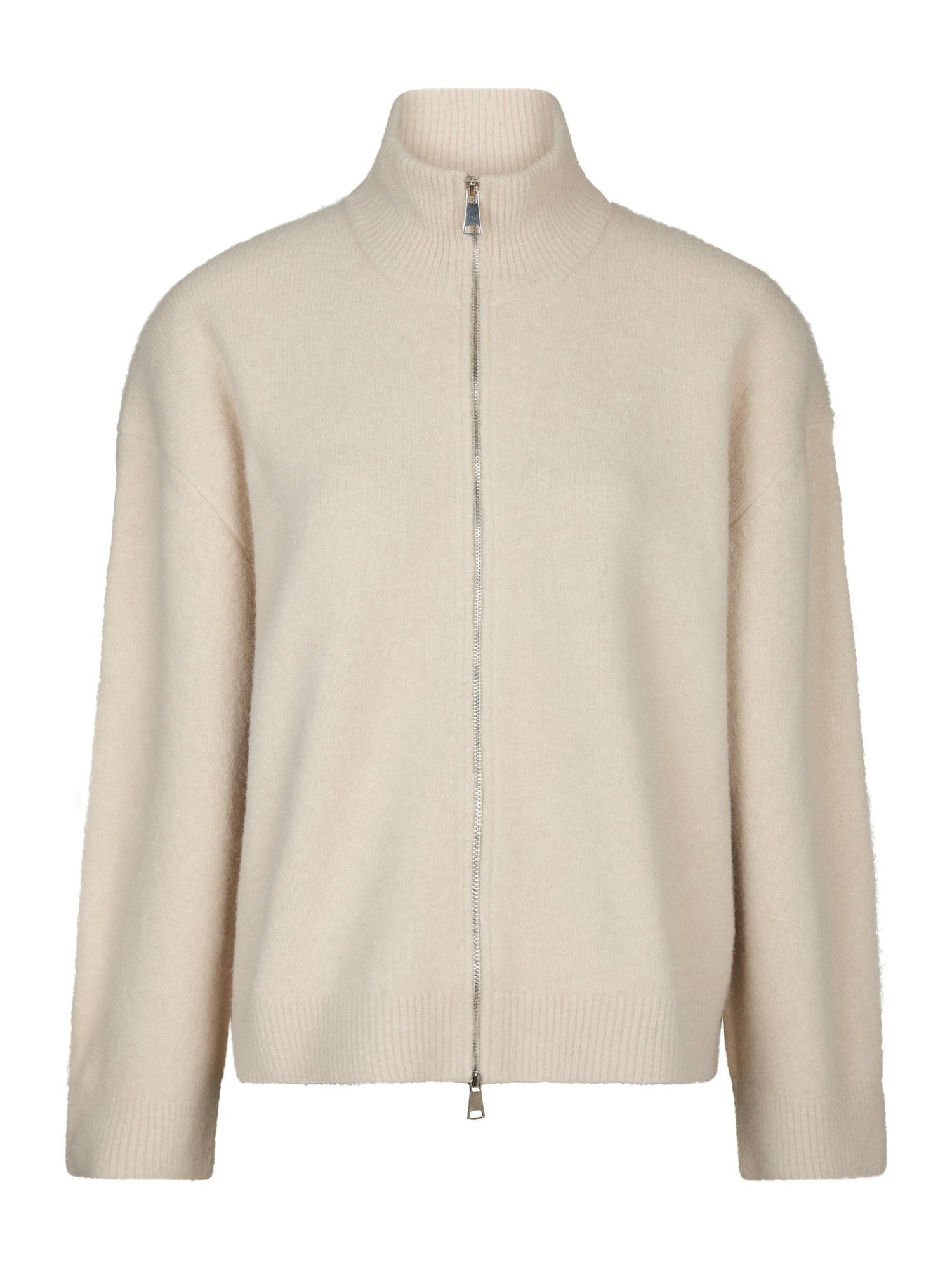 Asley Zip Knit Cardigan - Ivory