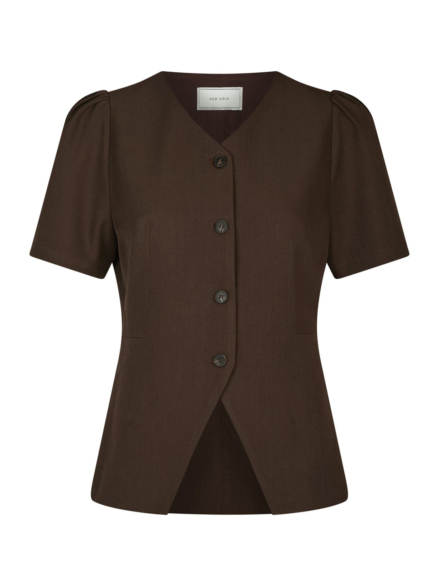 Jules Structure Blouse - Dark Brown