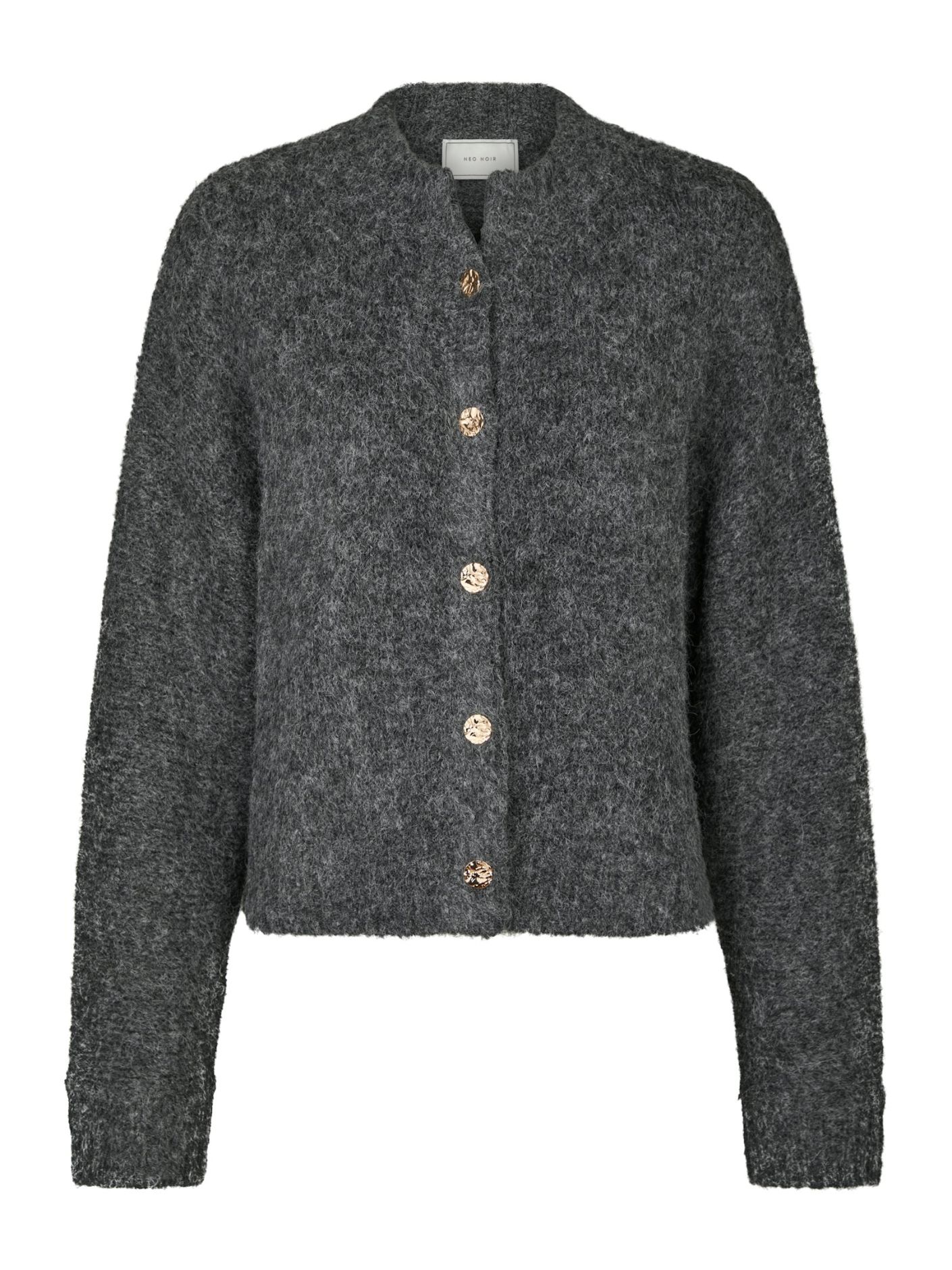 Taura Fluffy Knit Cardigan - Antracit