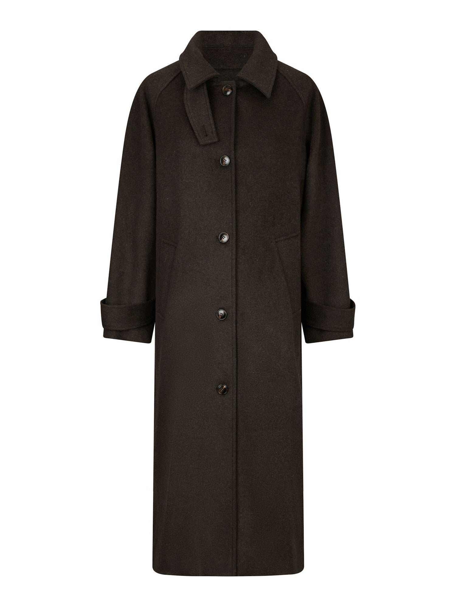 Keaton Wool Coat - Chocolate Brown