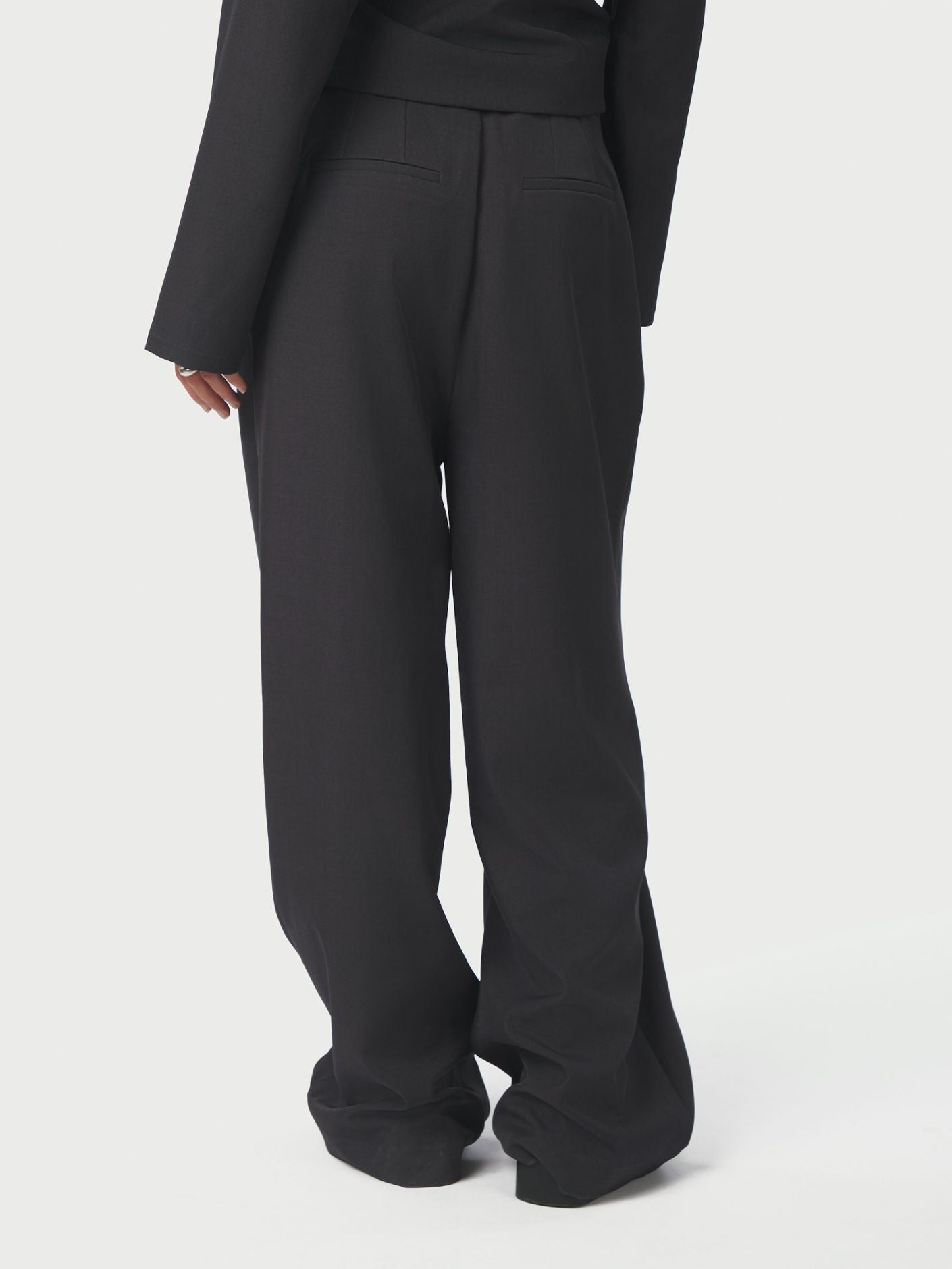 Zalka Eyelet Pants - Dark Grey