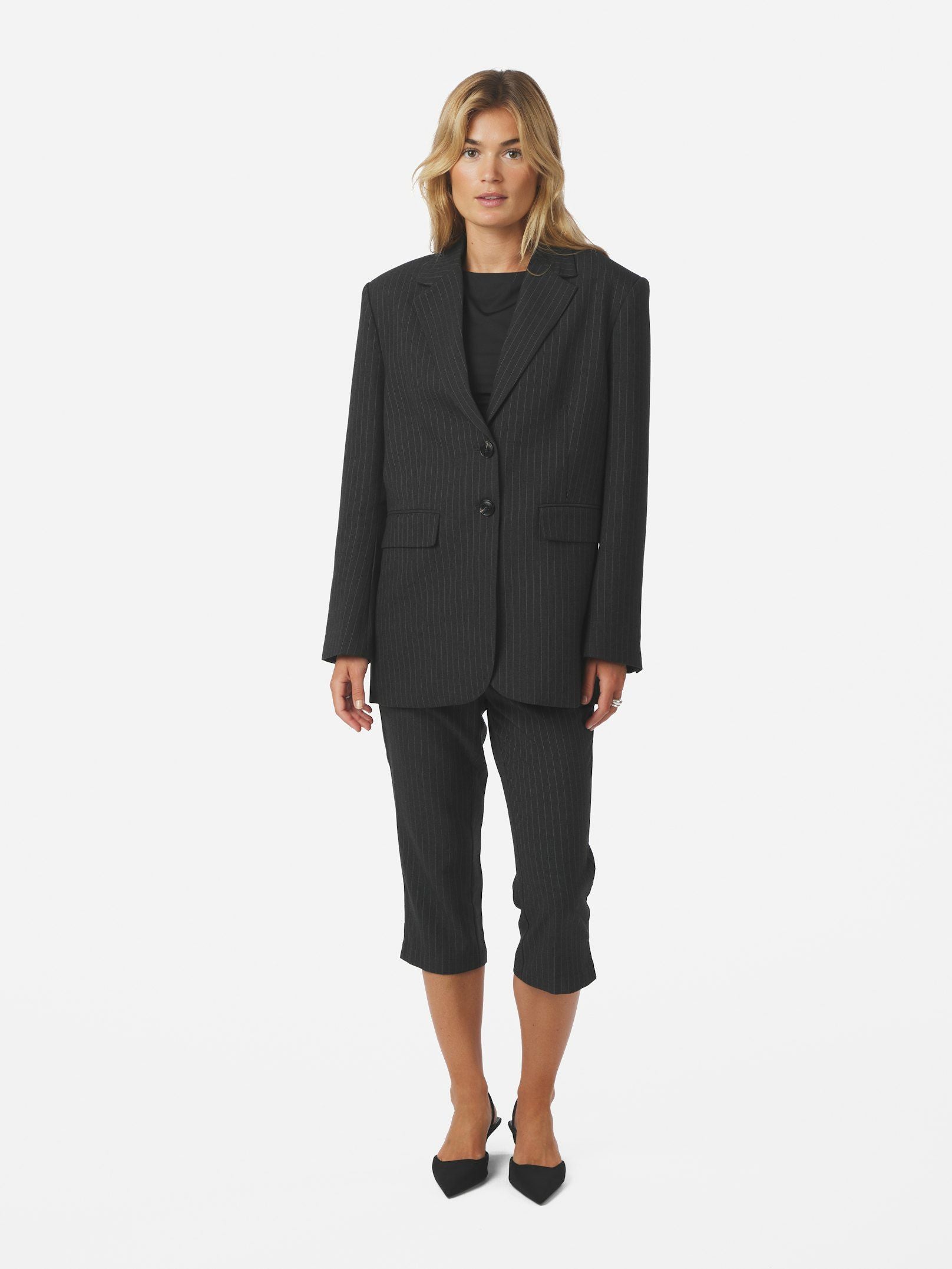 Marielle Button Back Blazer - Antracit