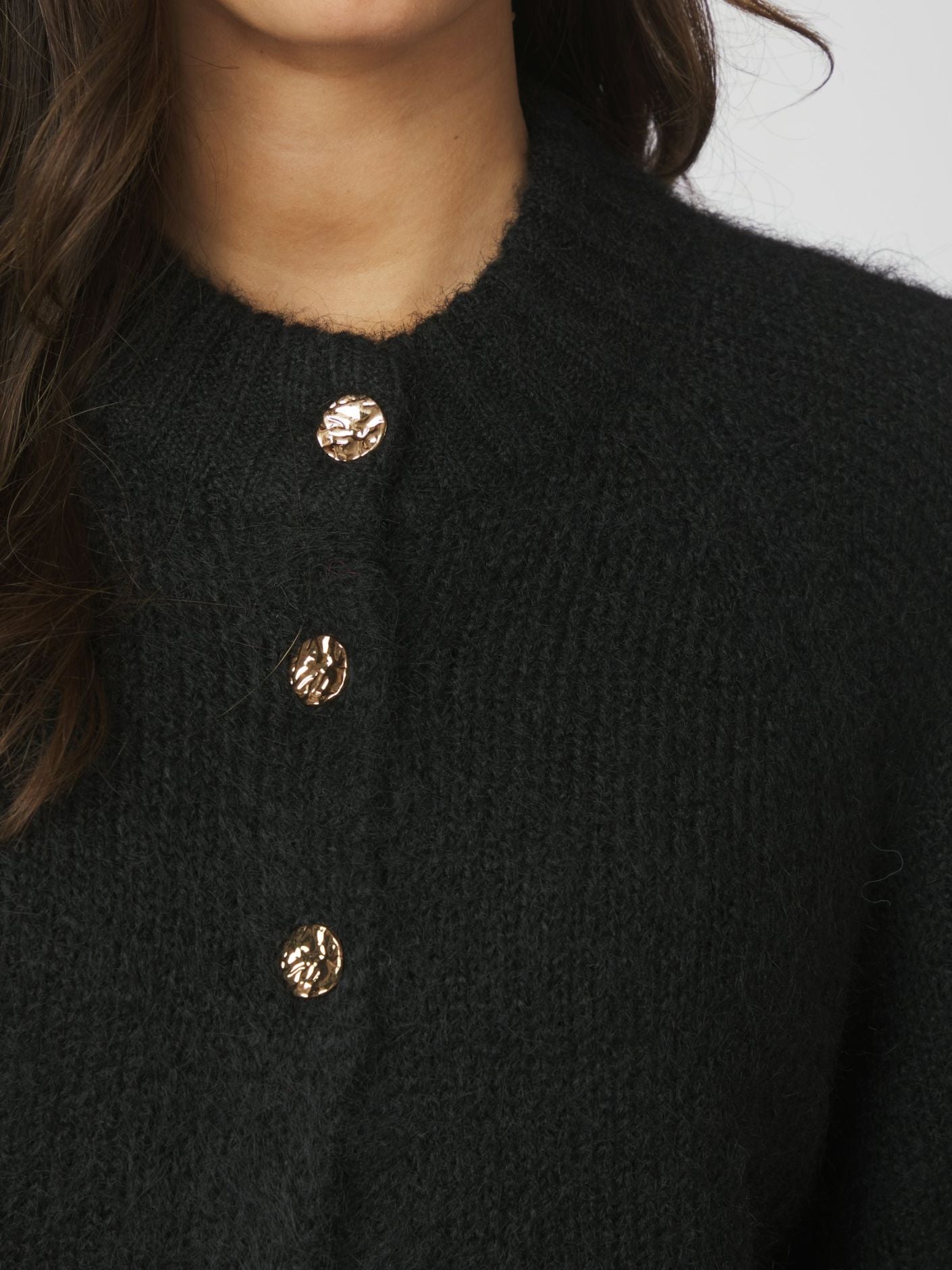 Benuta Fluffy Knit Cardigan - Black