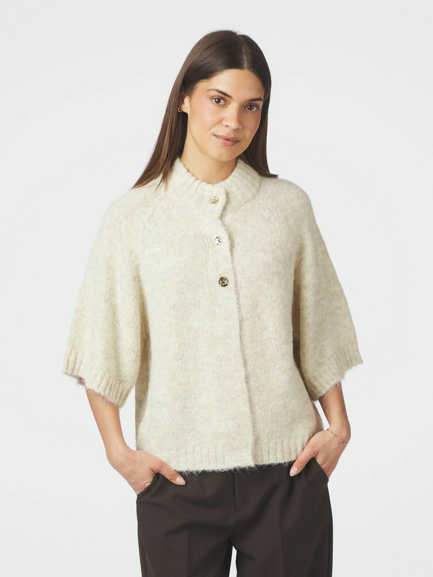 Benuta Fluffy Knit Cardigan – Elfenbein