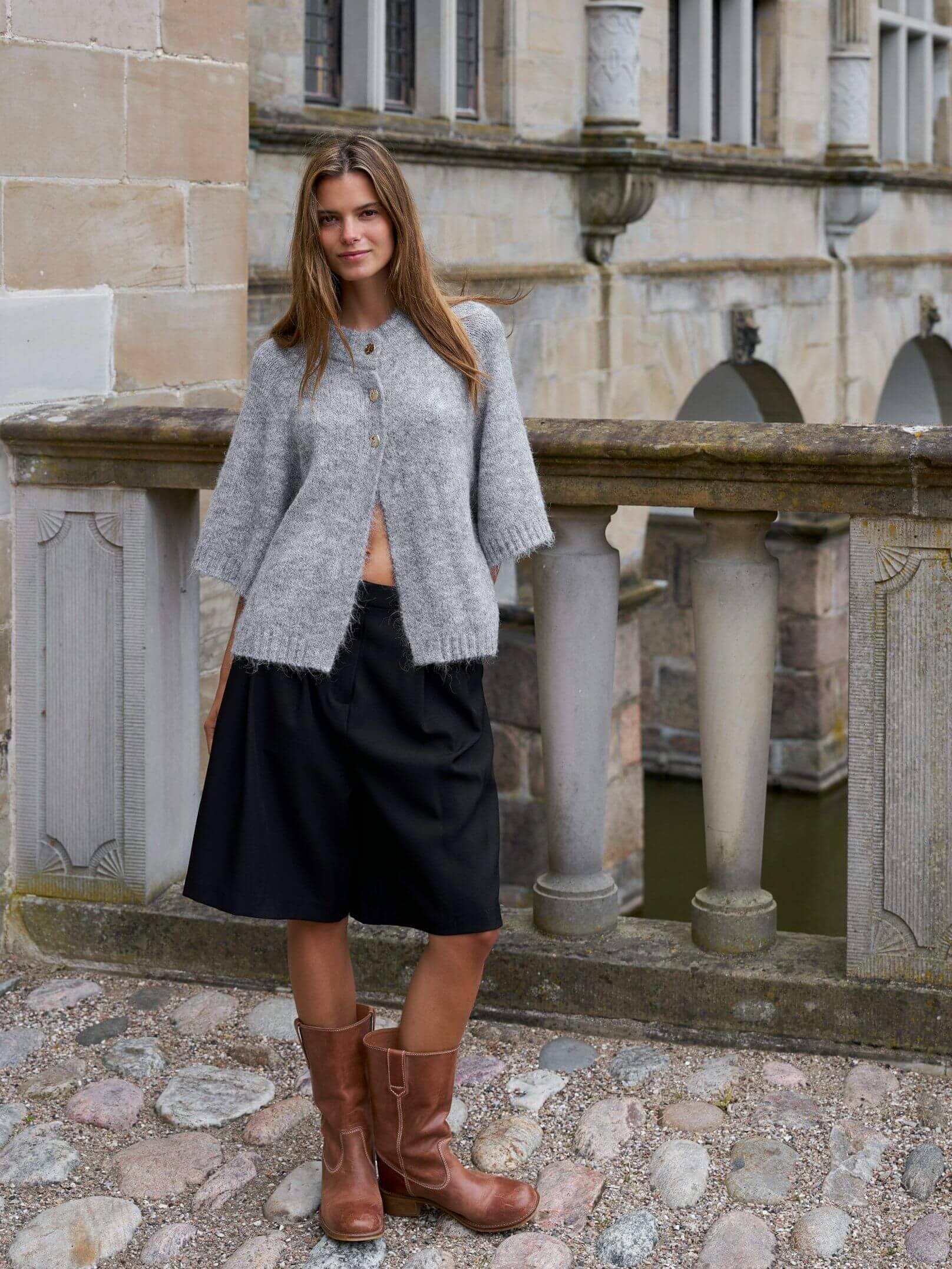Benuta Fluffy Knit Cardigan – Grau meliert