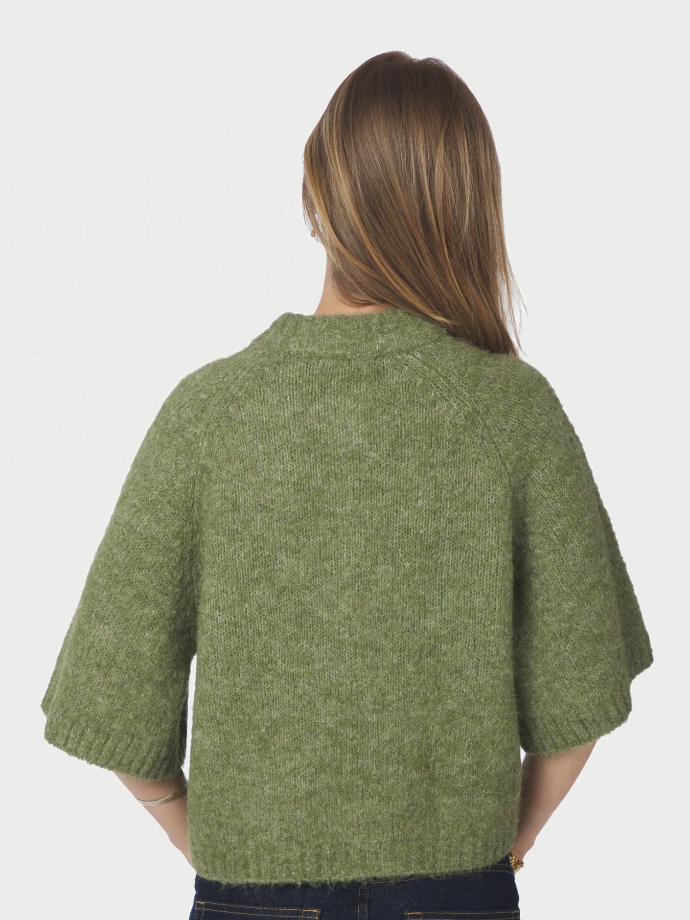 Benuta Fluffy Knit Cardigan - Dusty Green