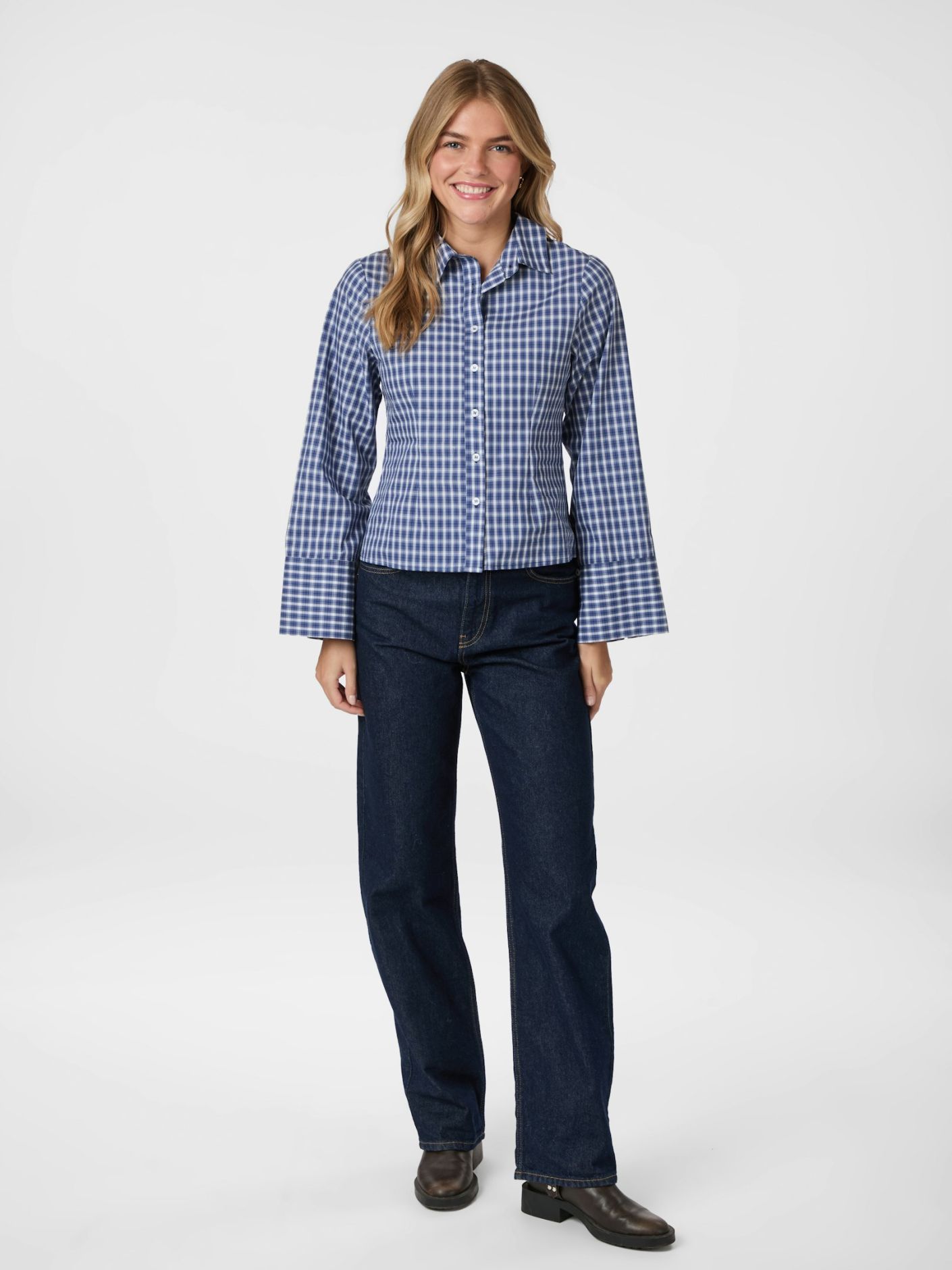 Rosa Check Shirt - Dark Blue