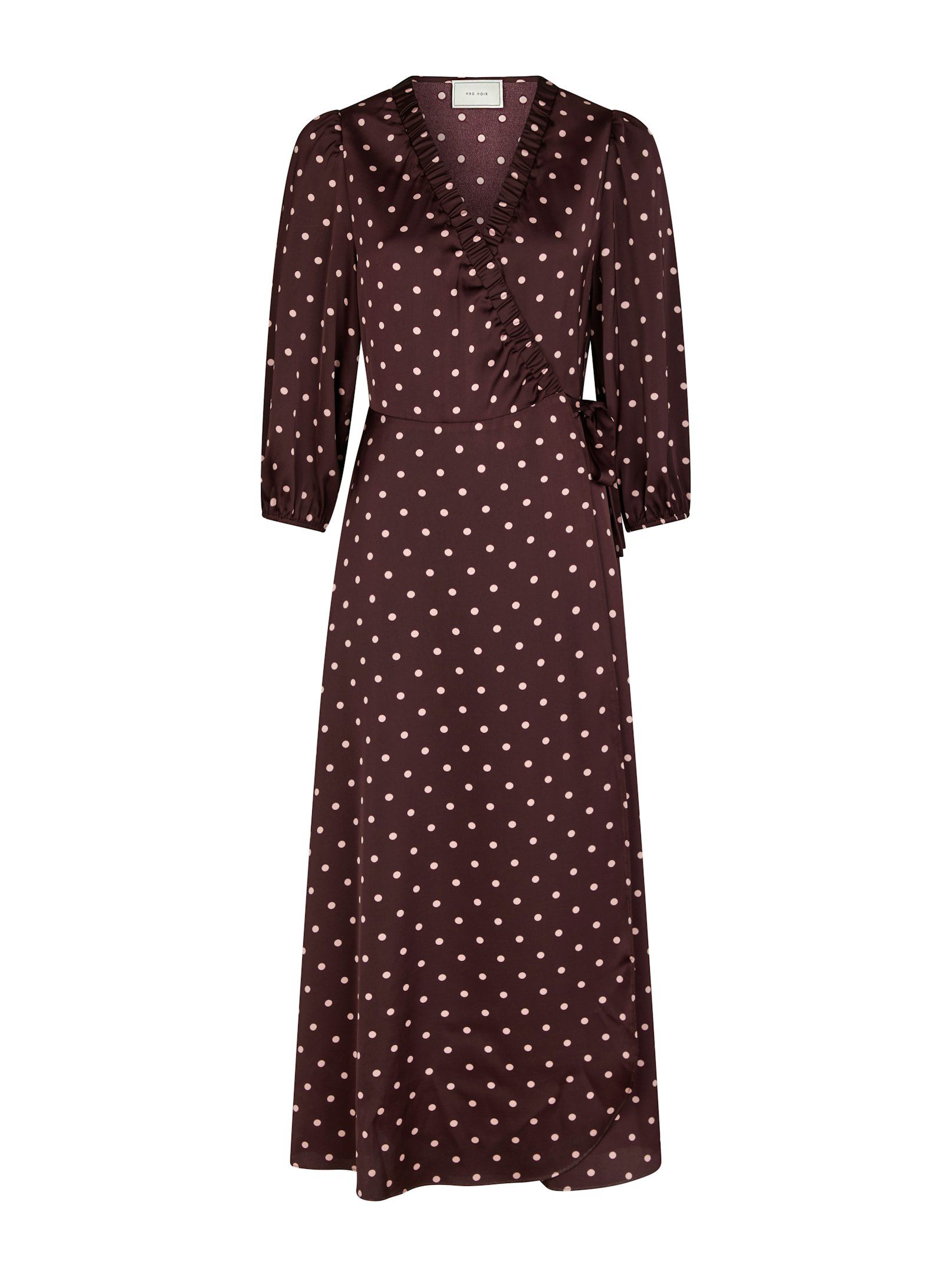 Malinga dot Dress - Wine