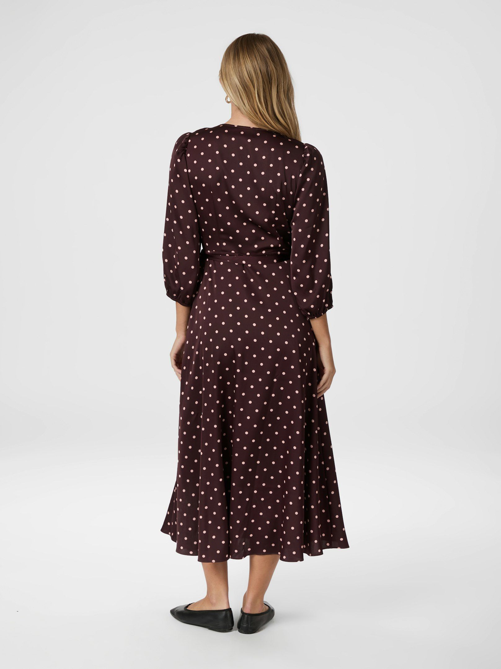 Malinga dot Dress - Wine