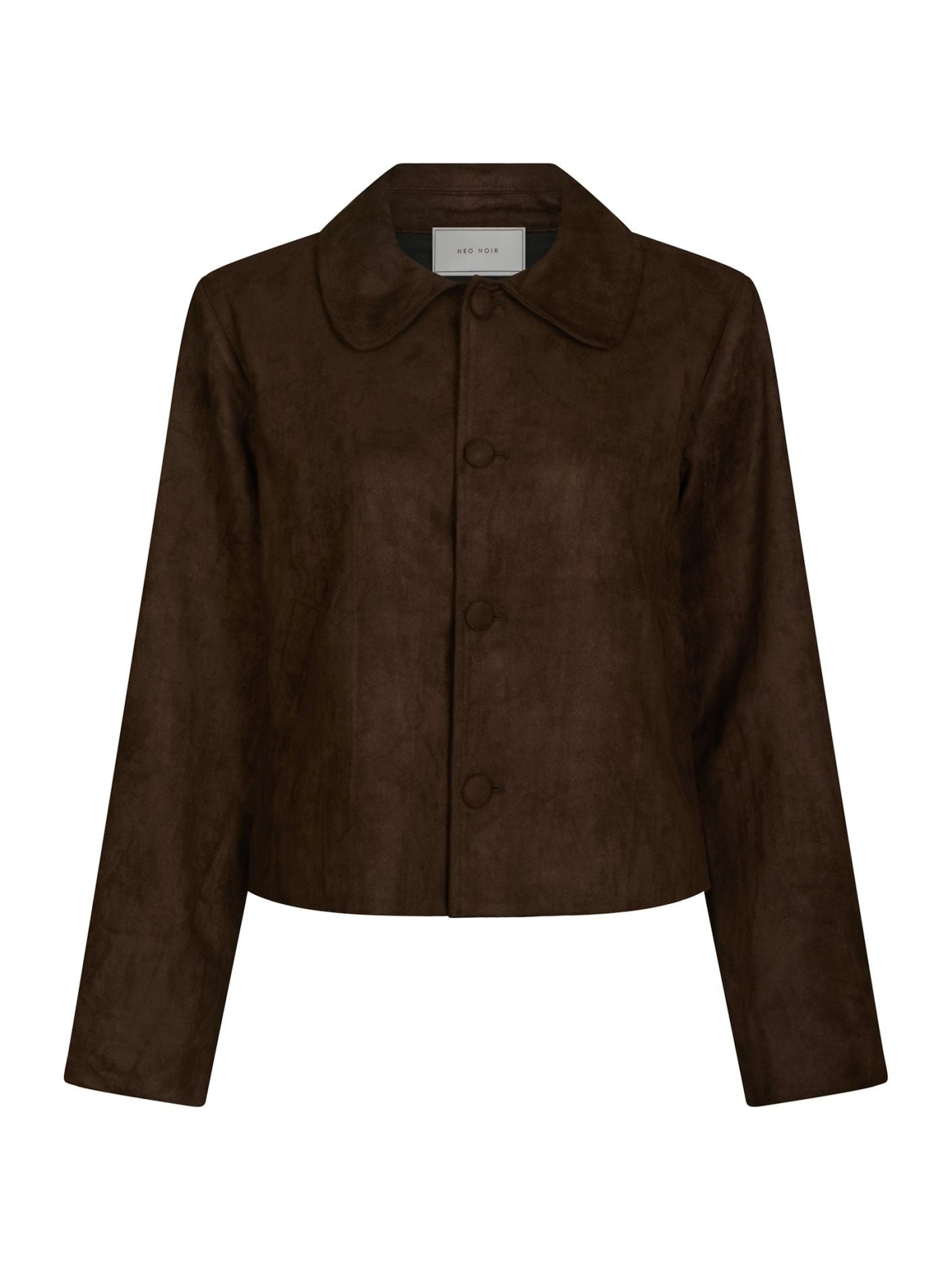 Nilo Faux Suede Jacket - Dark Brown