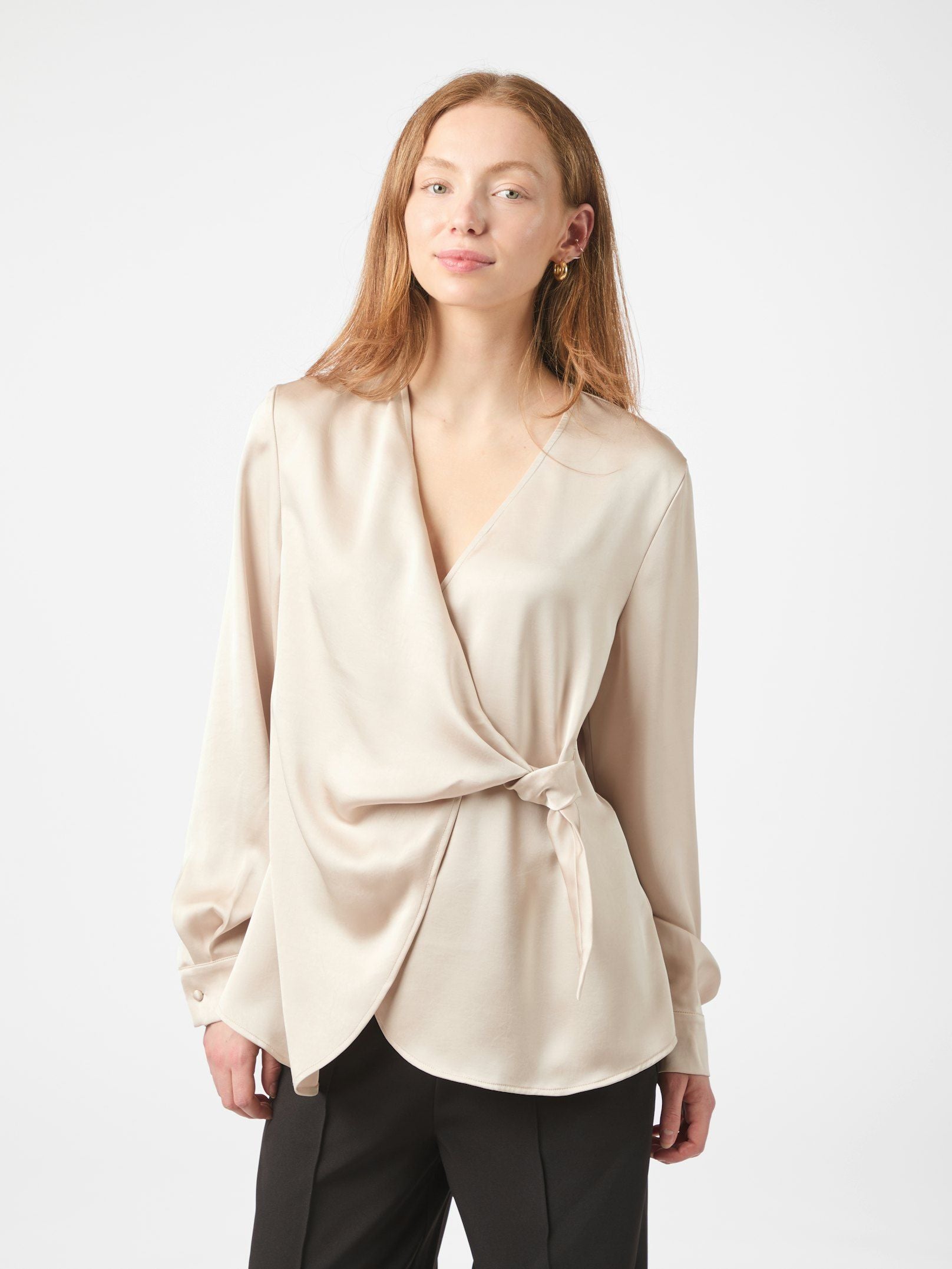 Petris Heavy Sateen Blouse - Champagne