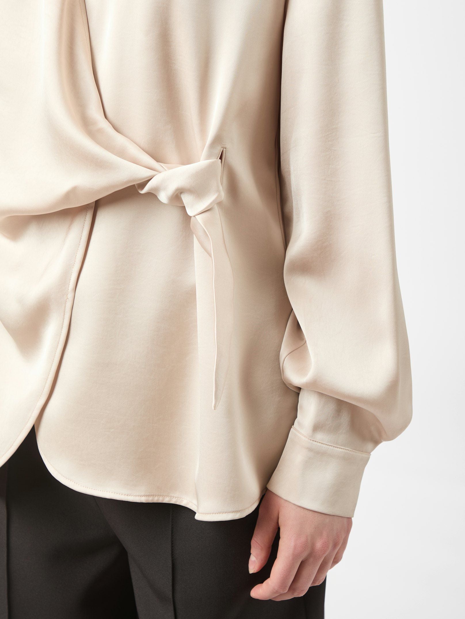 Petris Heavy Sateen Blouse - Champagne