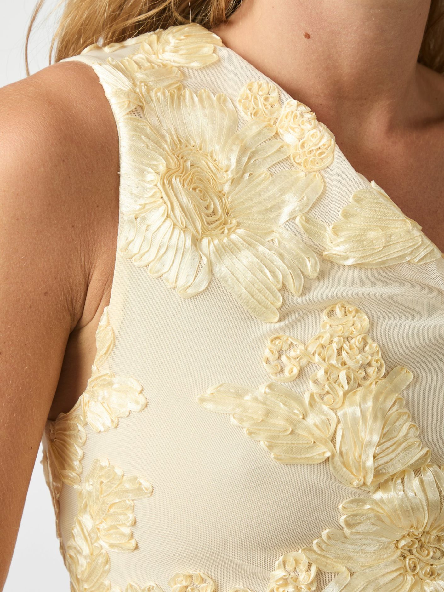 Florini Big Flower Mesh Top - Light Yellow