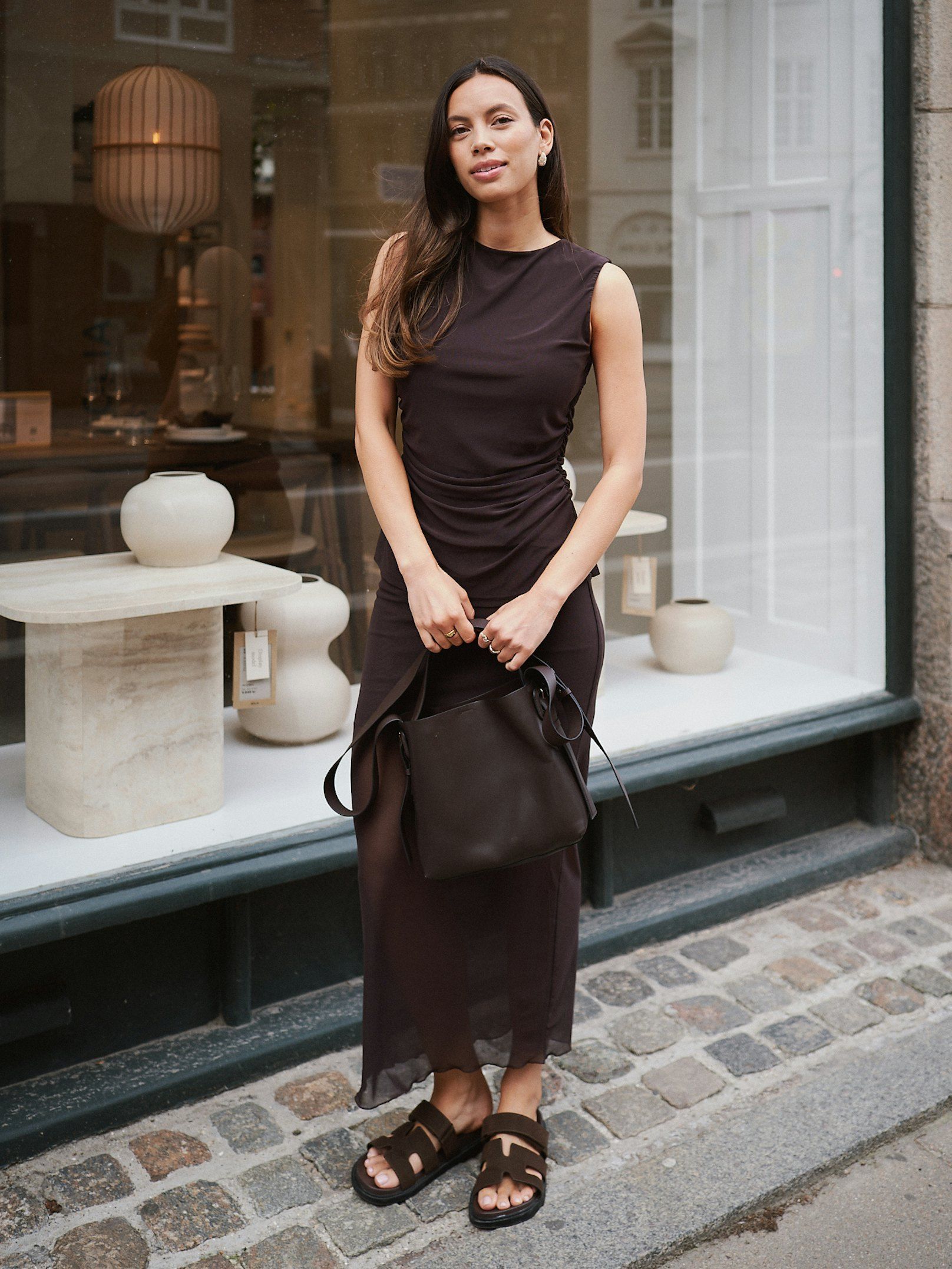 Liblana Mesh Top - Dark Brown