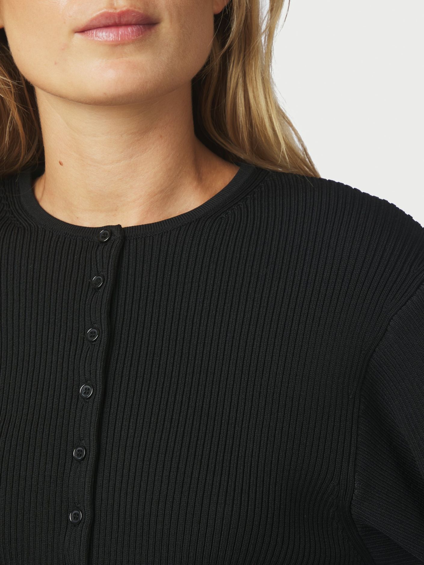 Briano Stitch Knit Cardigan - Black